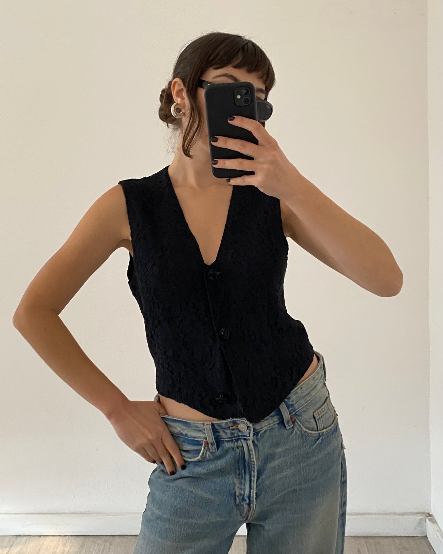 90s lace waistcoat top