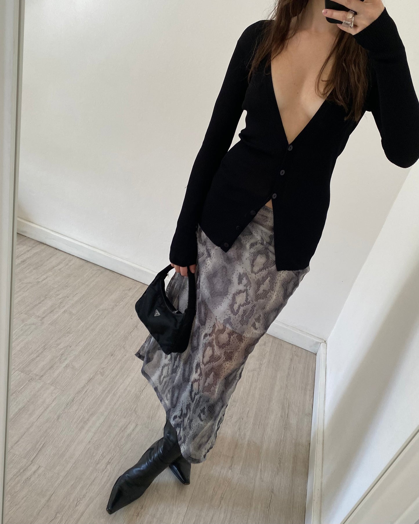 Ribbed semi-sheer cardigan