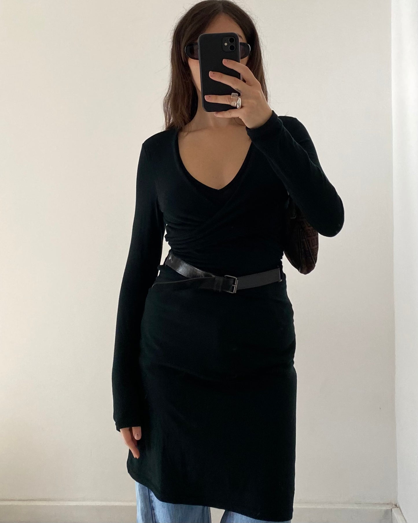 00s belted midi dress