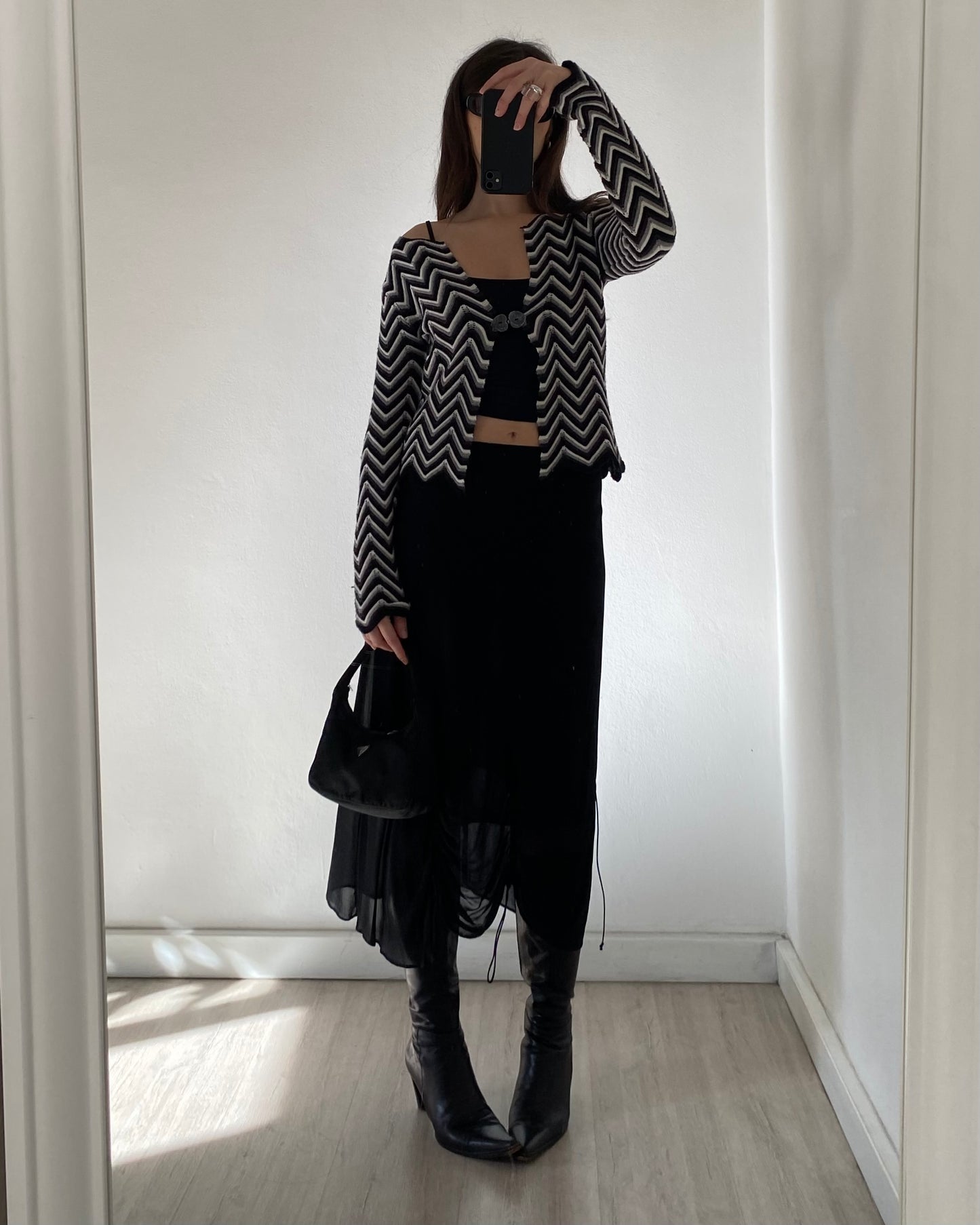 Striped knit cardigan