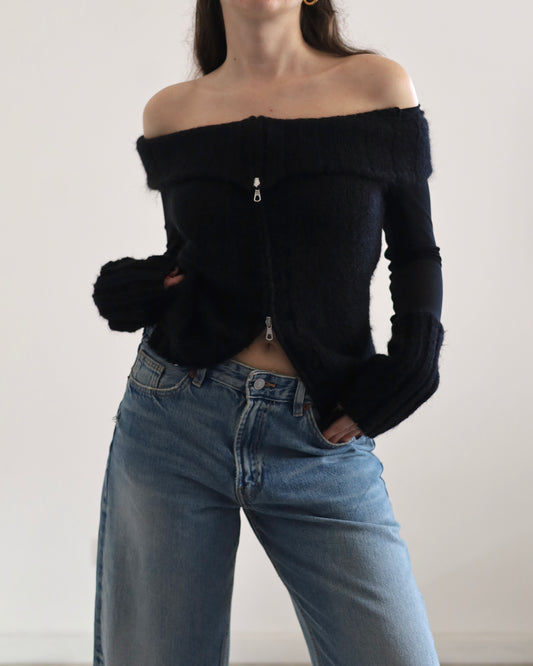 Double zip knit top