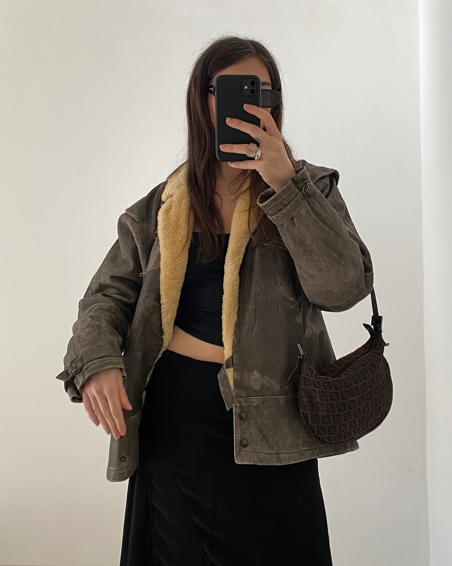 90s distressed leather jacket