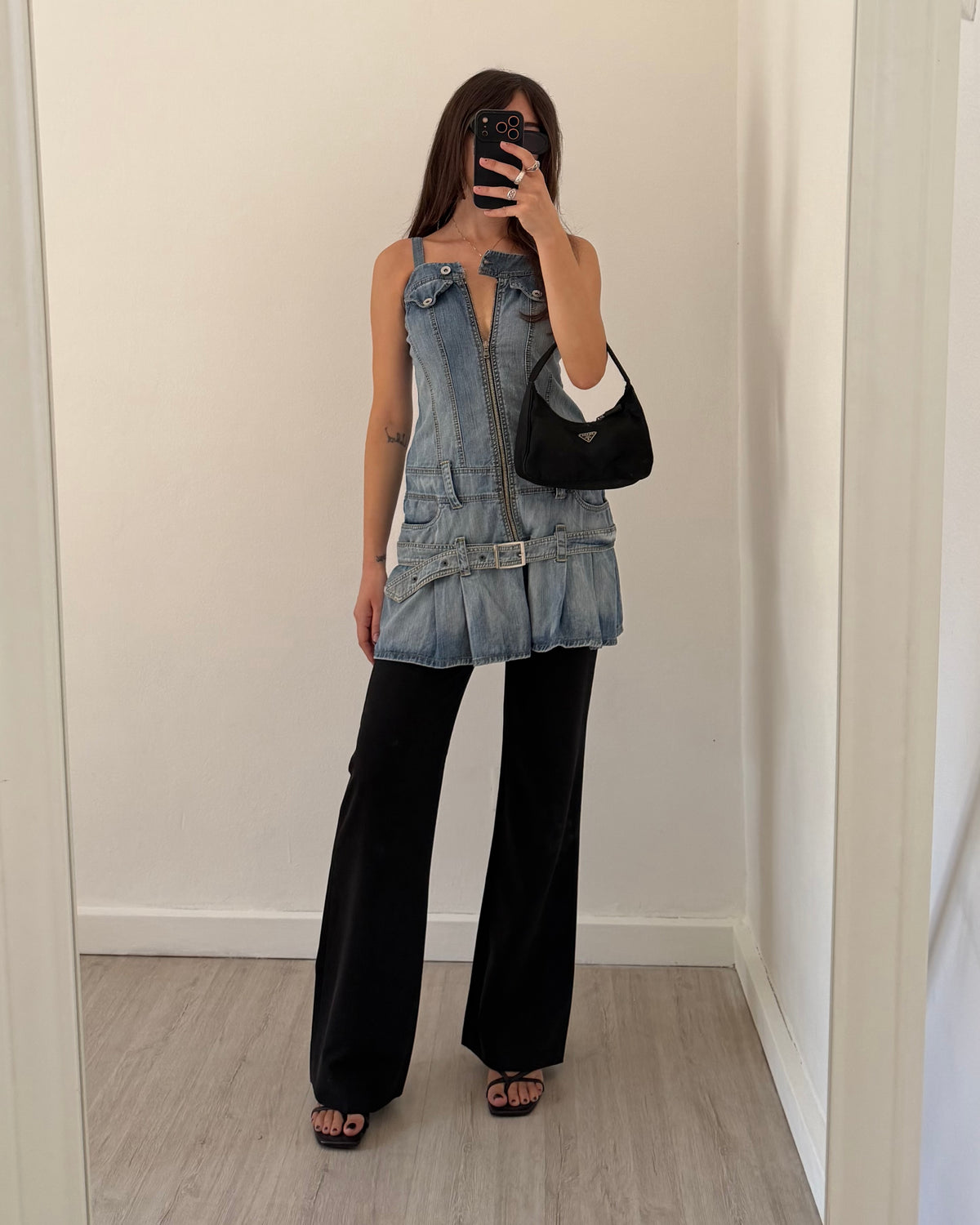 y2k denim mini dress