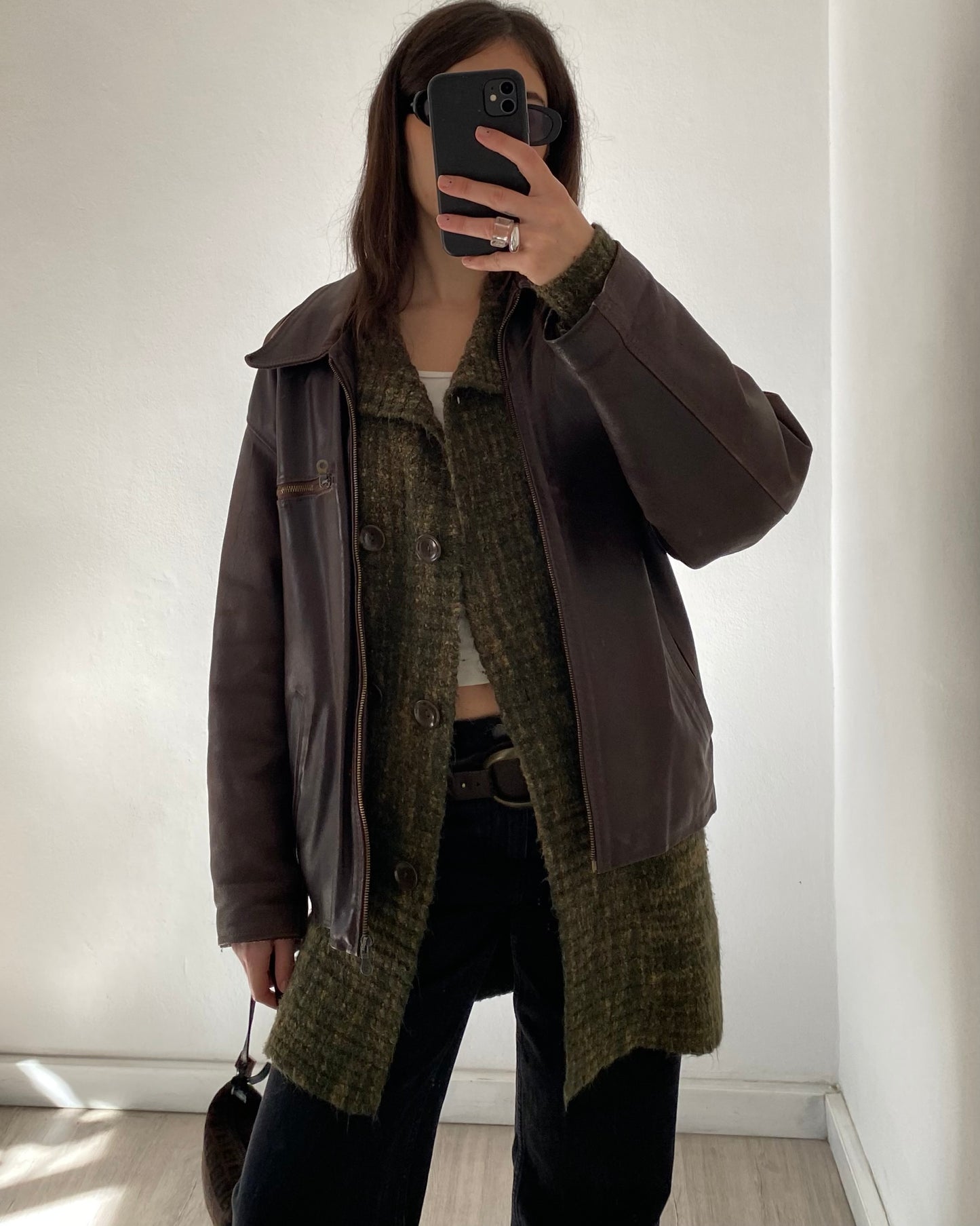 Long knitted cardigan