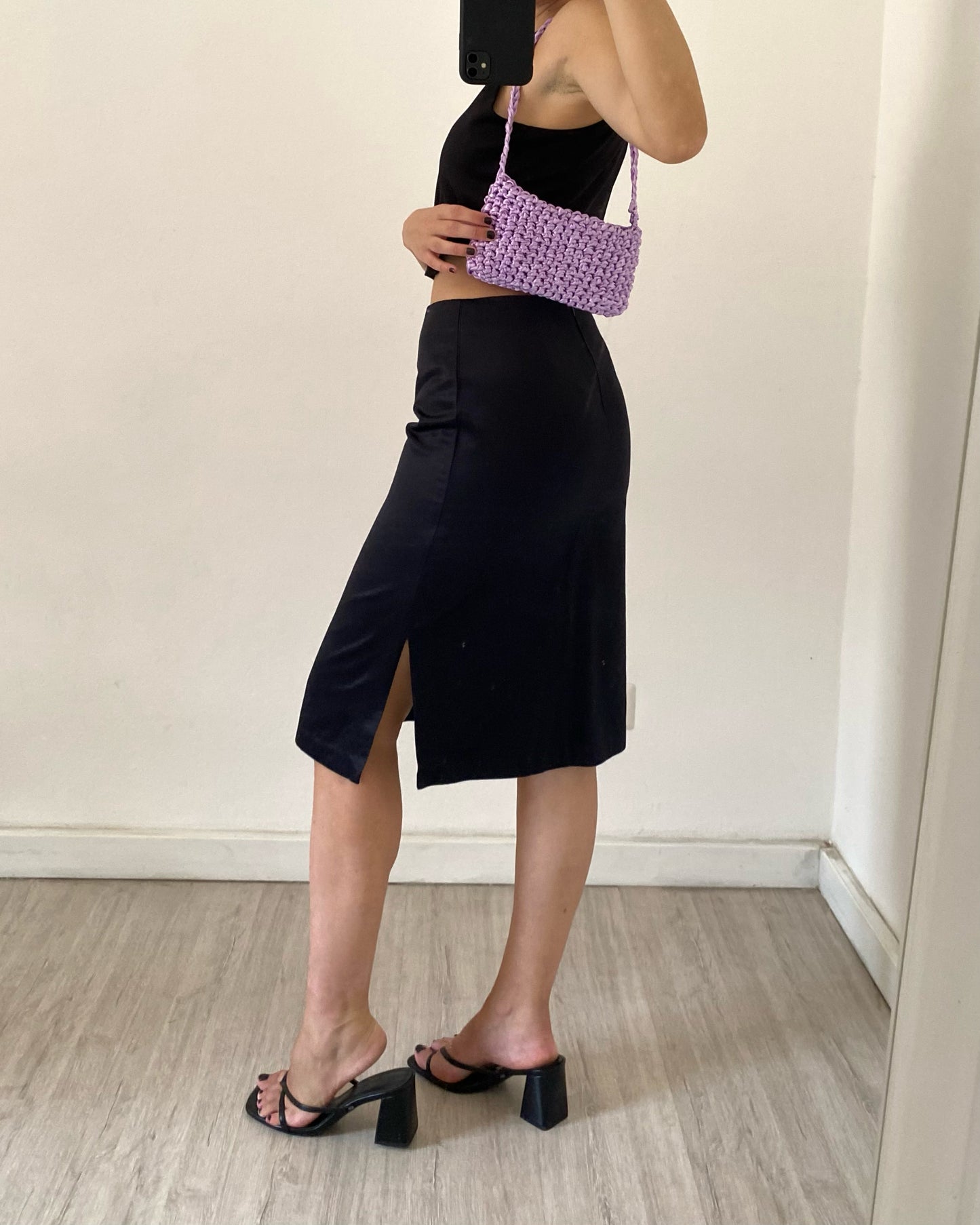 00s satin midi skirt