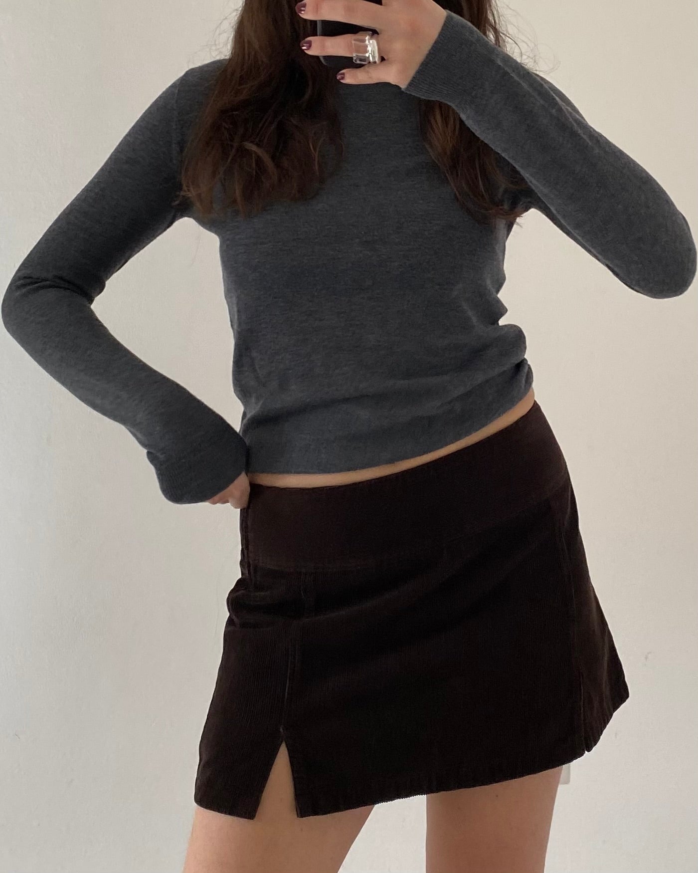 Corduroy mini skirt