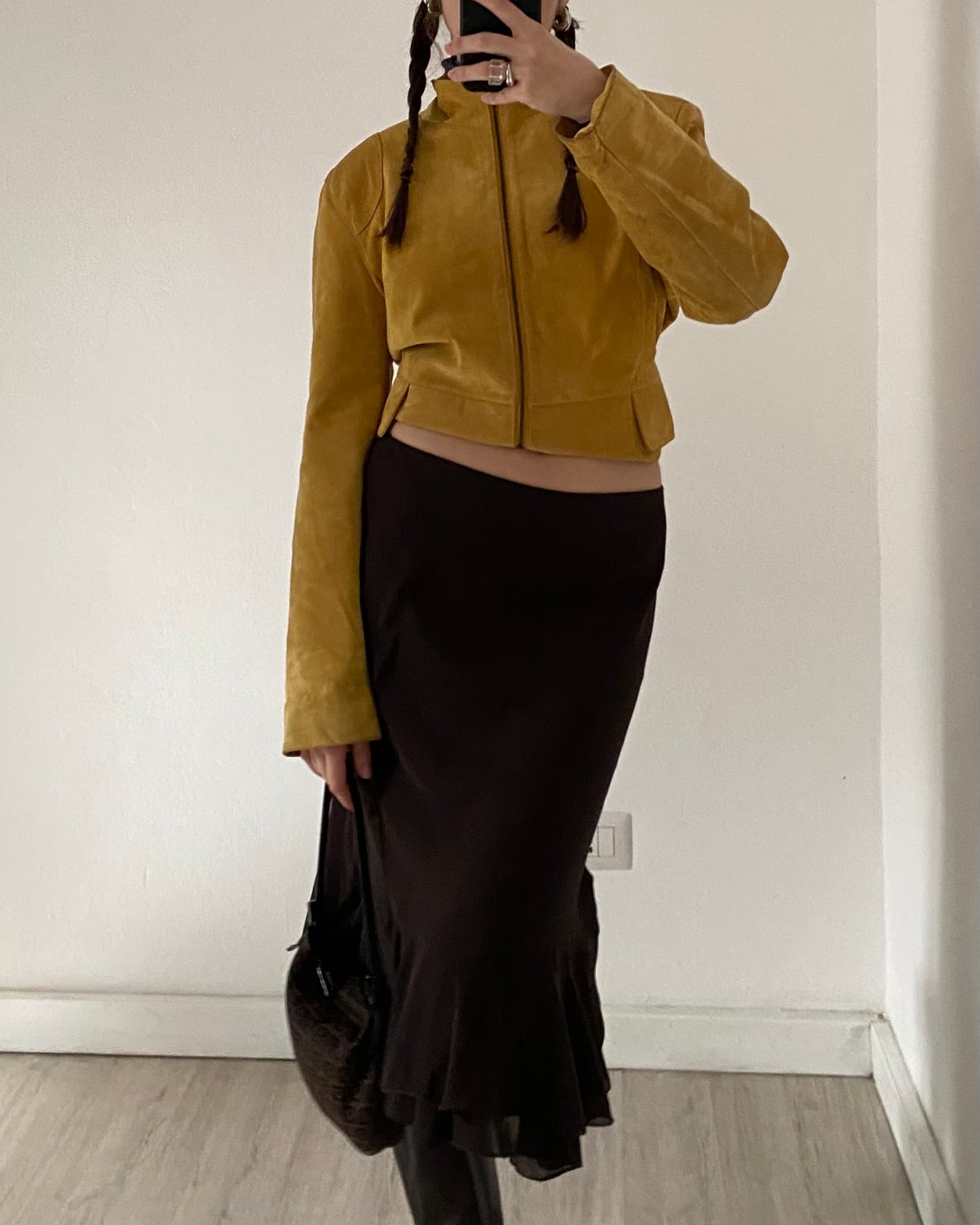 Brown midi skirt