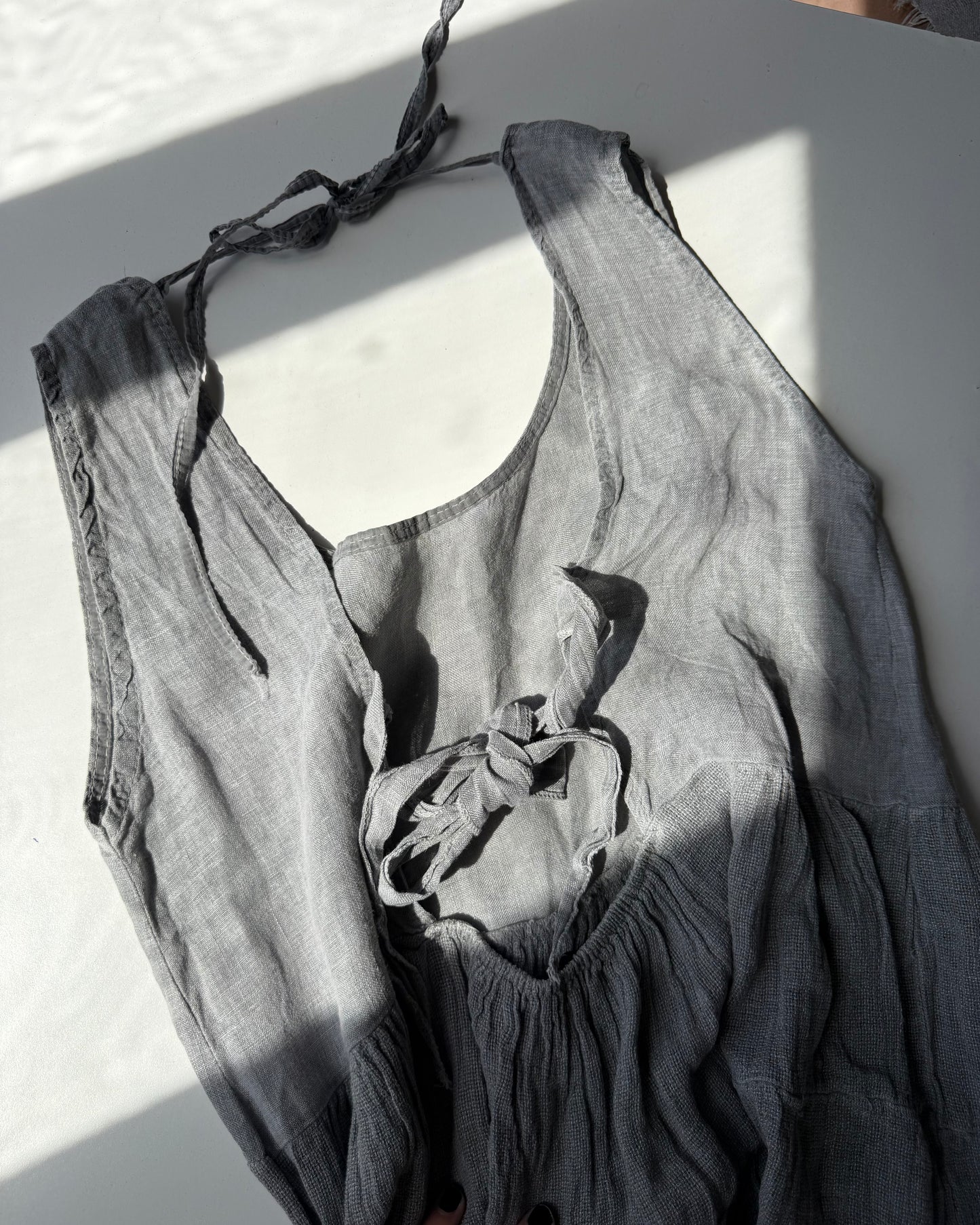 Linen cut out dress