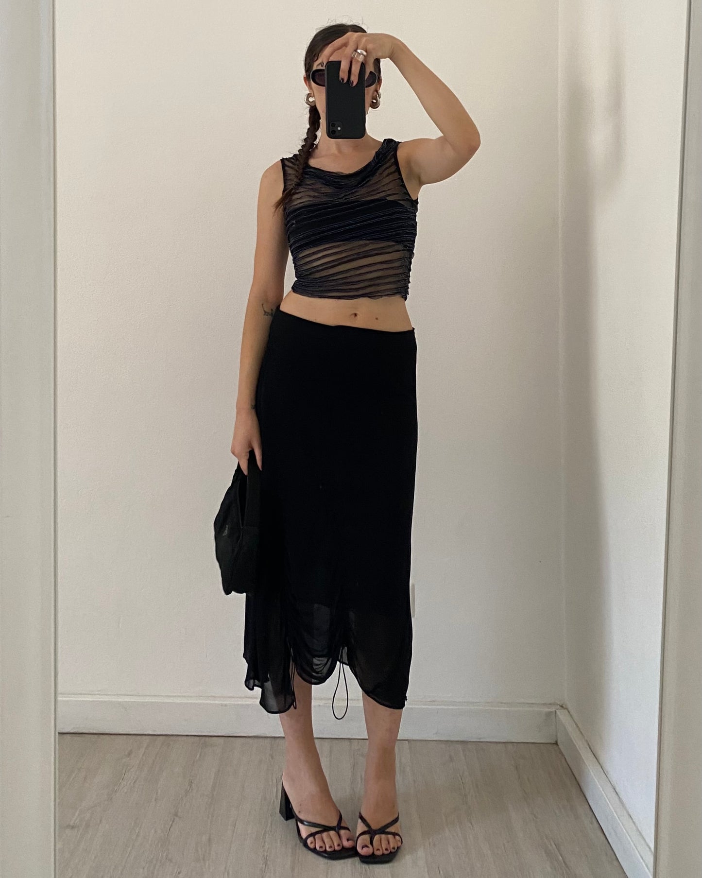 00s sheer top with lurex details