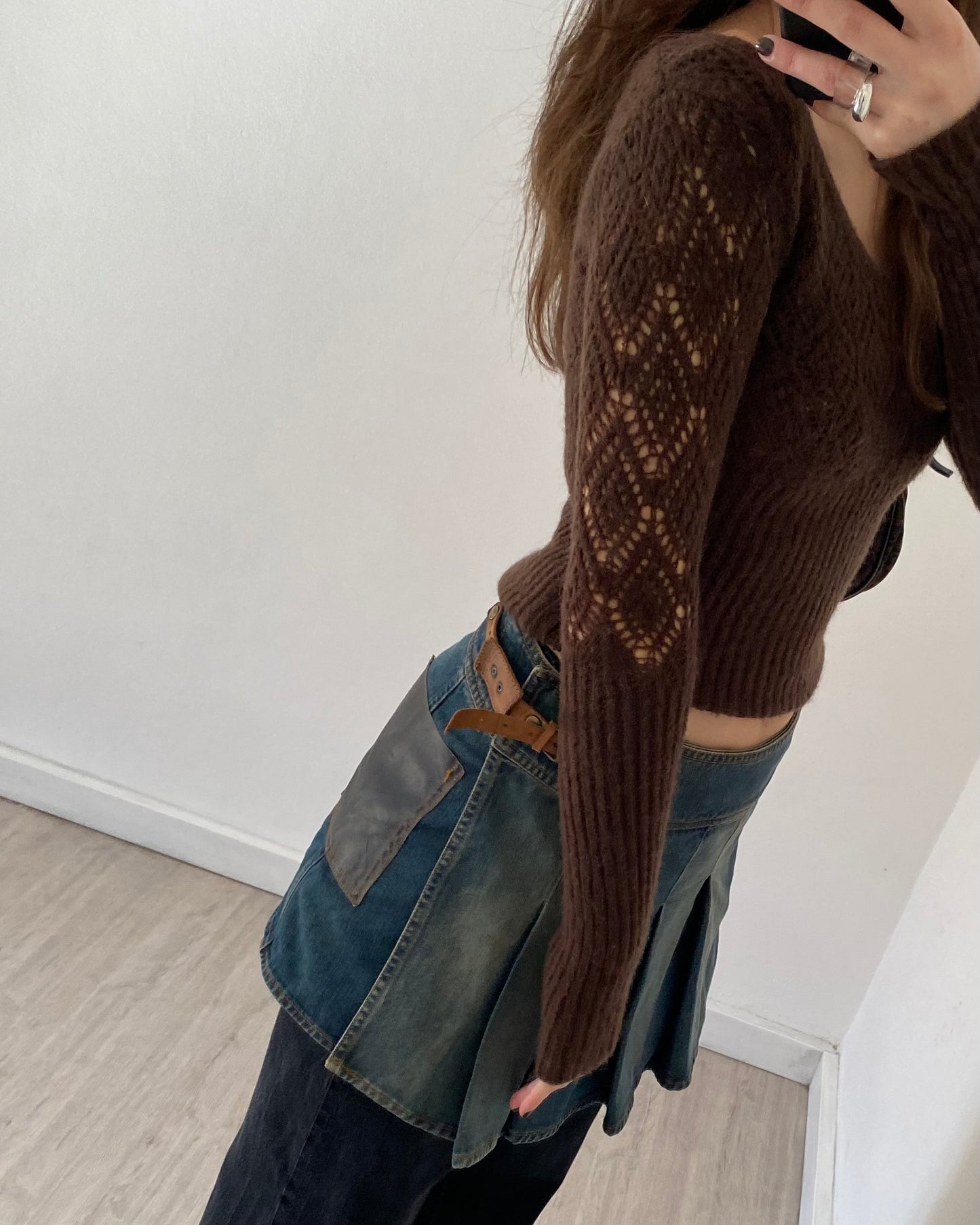 00s pleated denim skirt by Guess