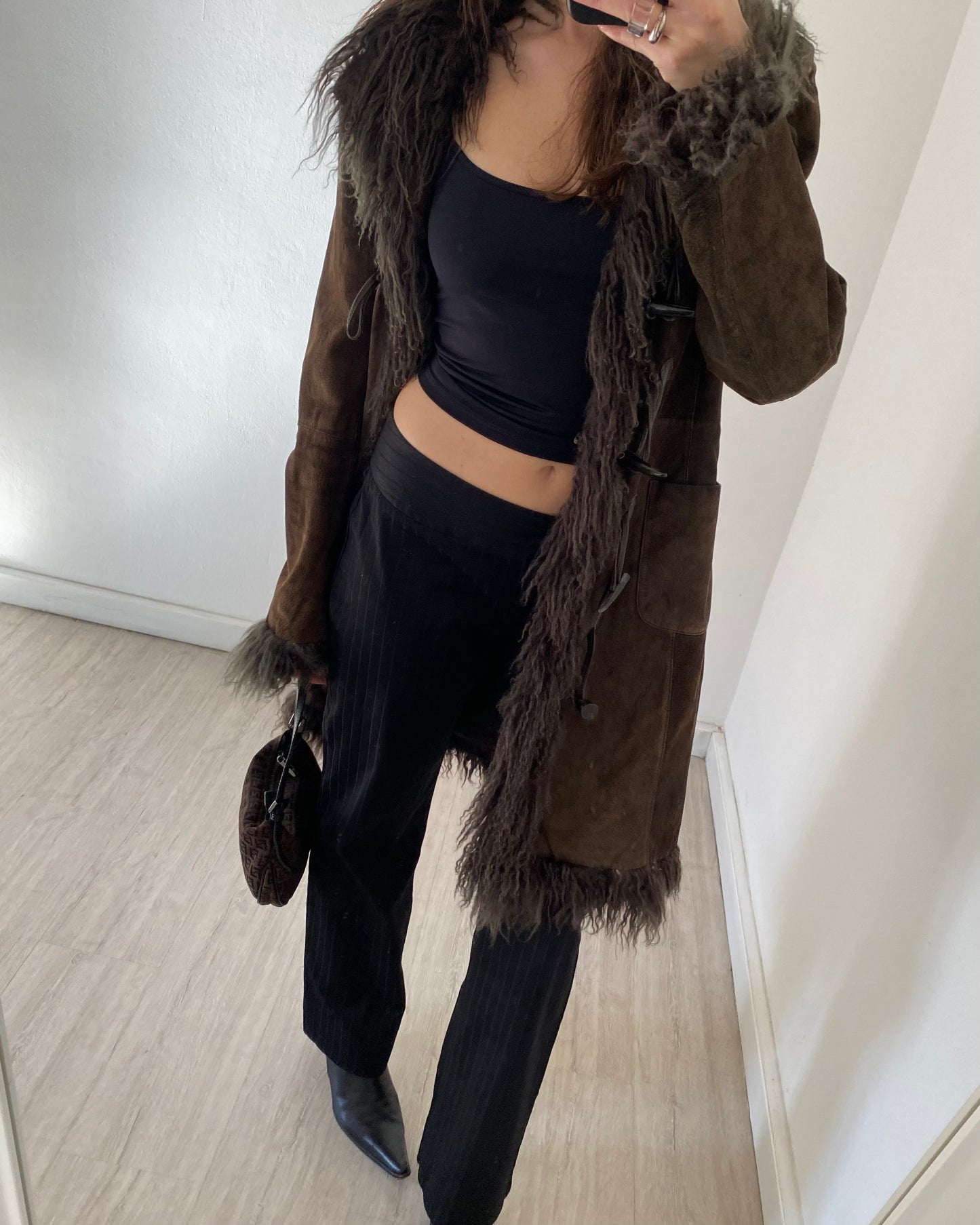 Black striped trousers