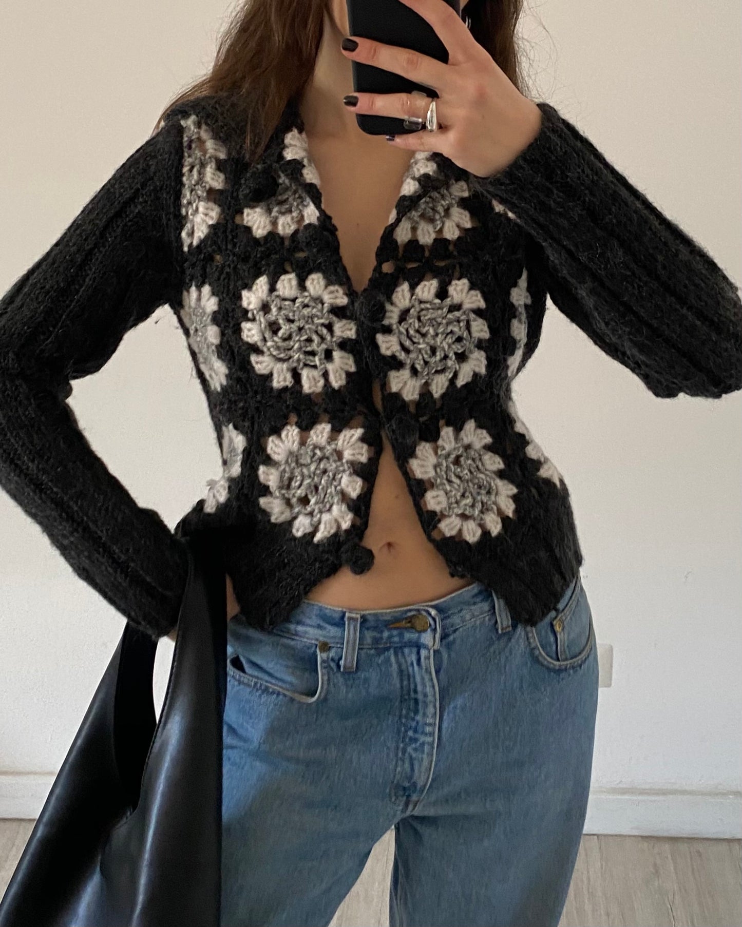 Wool crochet cardigan