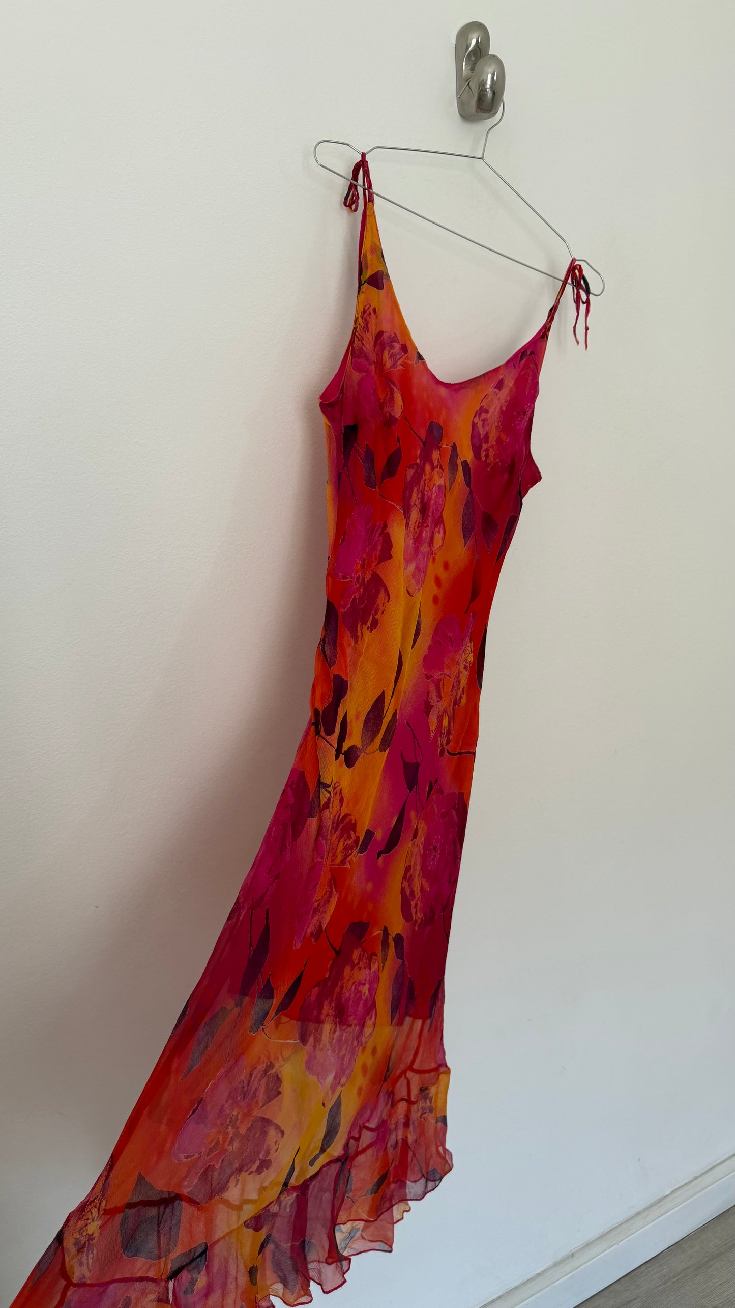 Pure silk asymetric dress