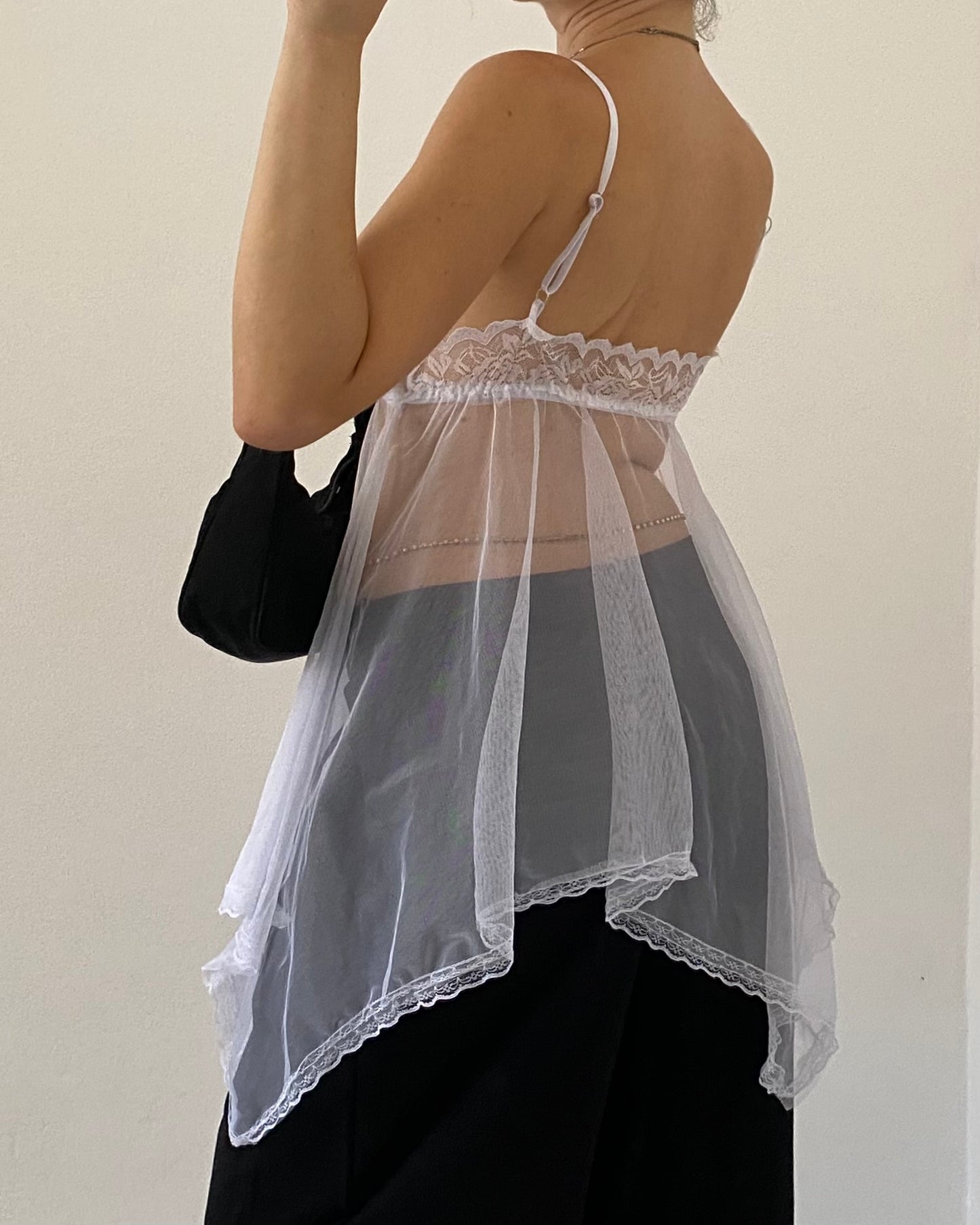 White tulle babydoll top