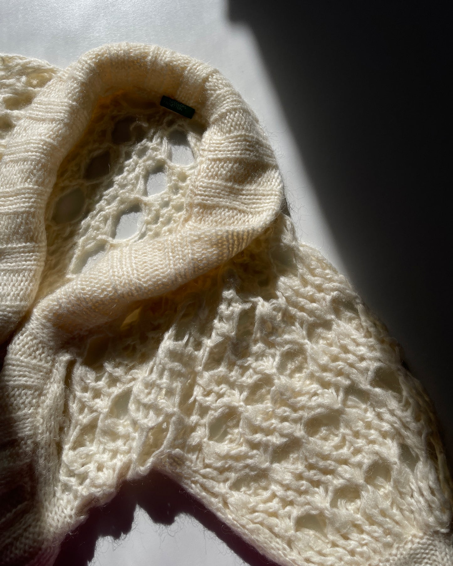 Openwork chunky wool cardigan