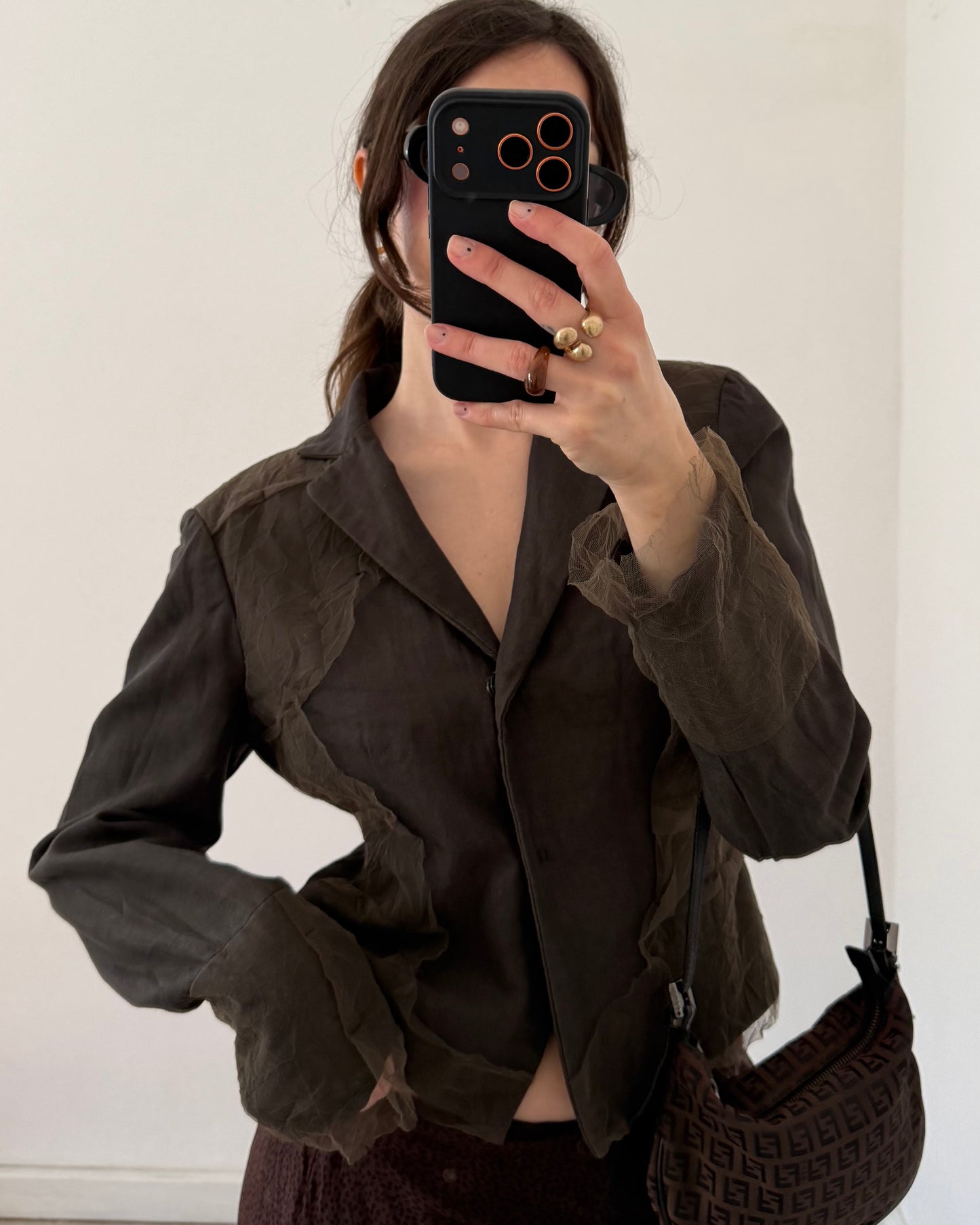 Tulle fitted blazer
