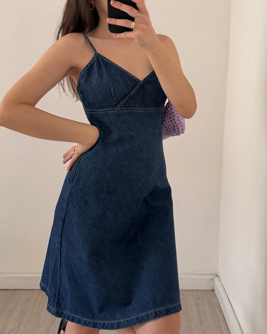 00s denim midi dress