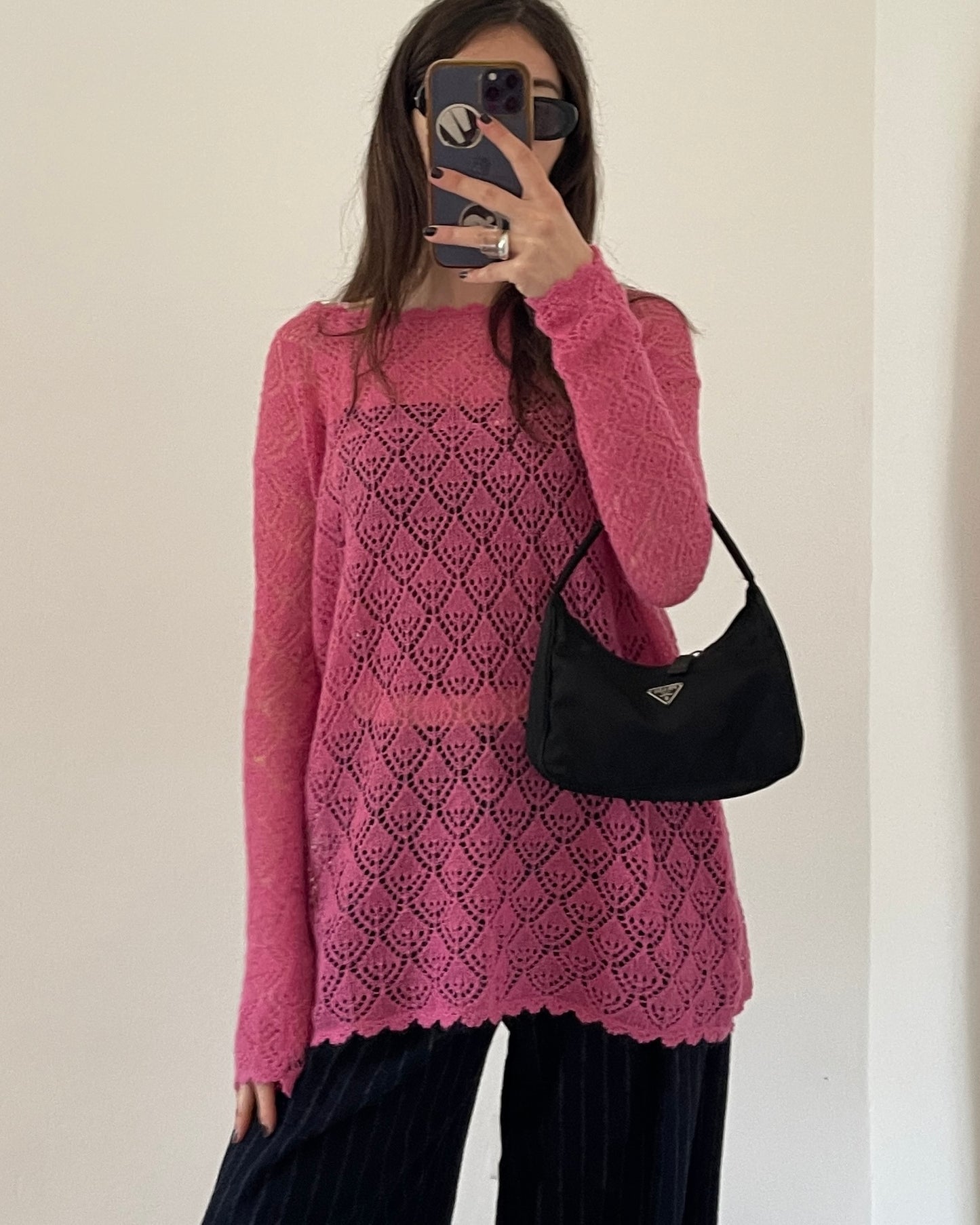 Pink mohair sweater