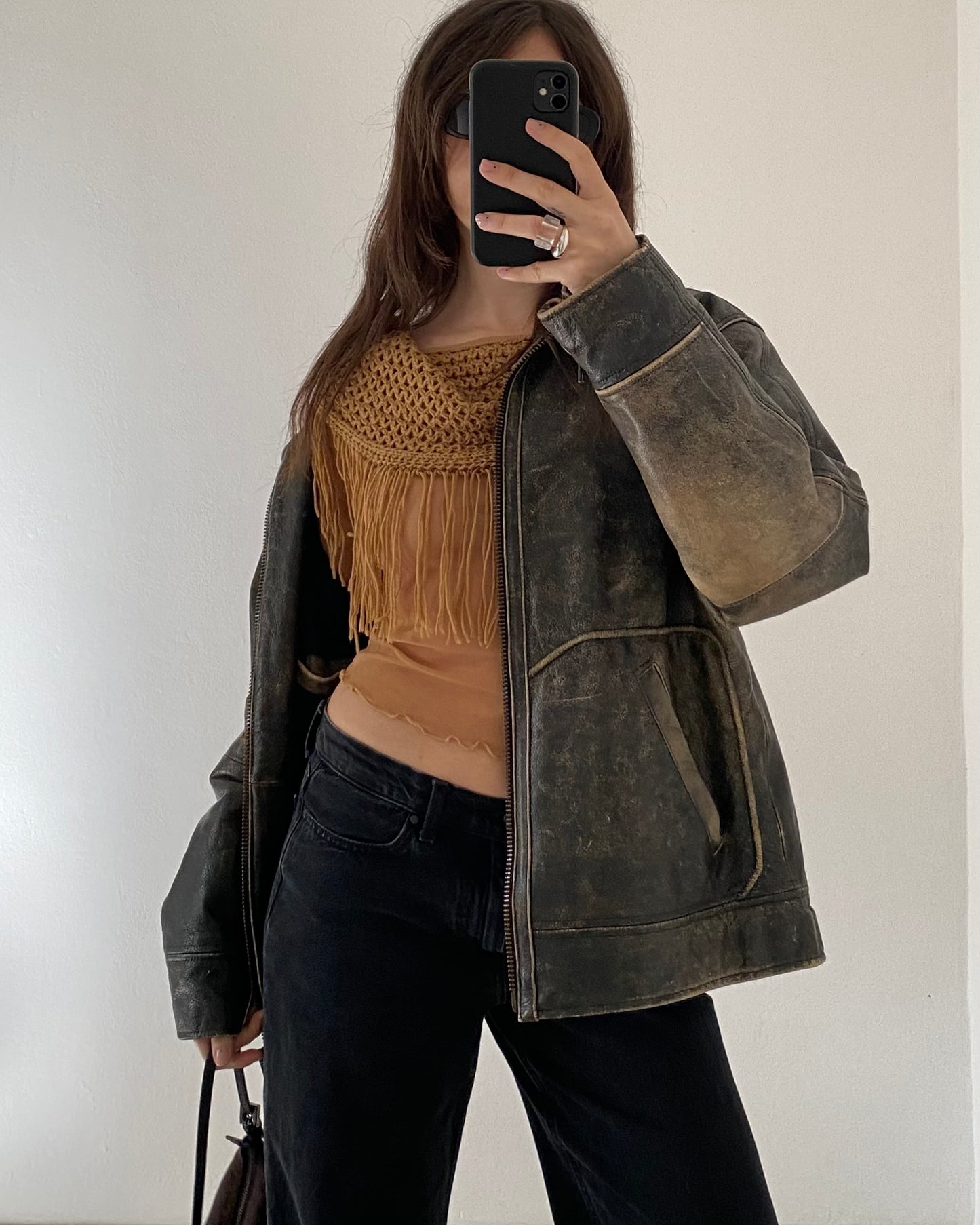 Sheer fringed micro mesh top