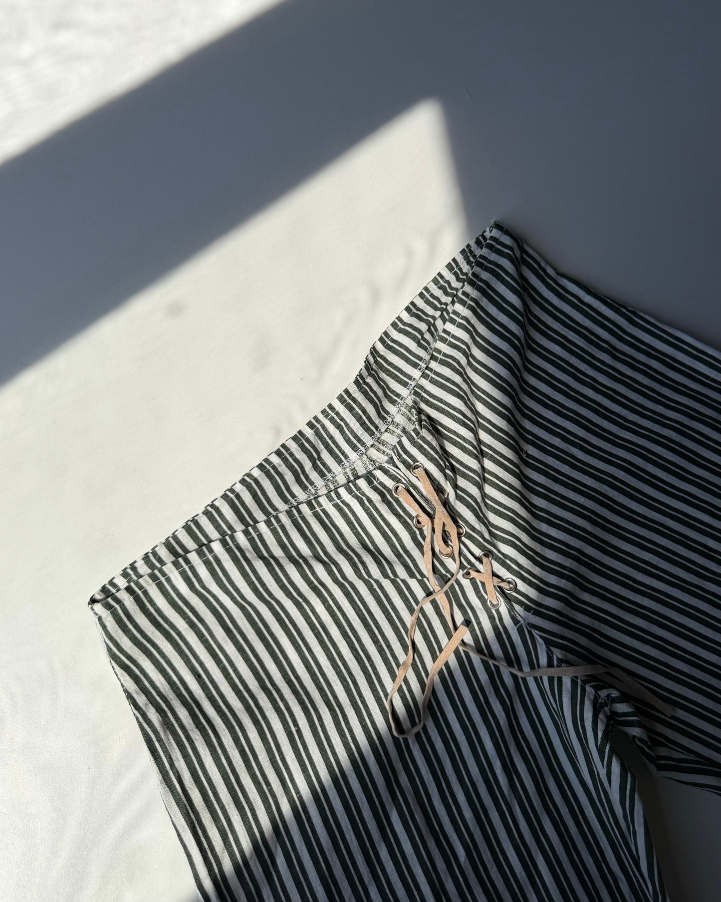 Linen striped trousers