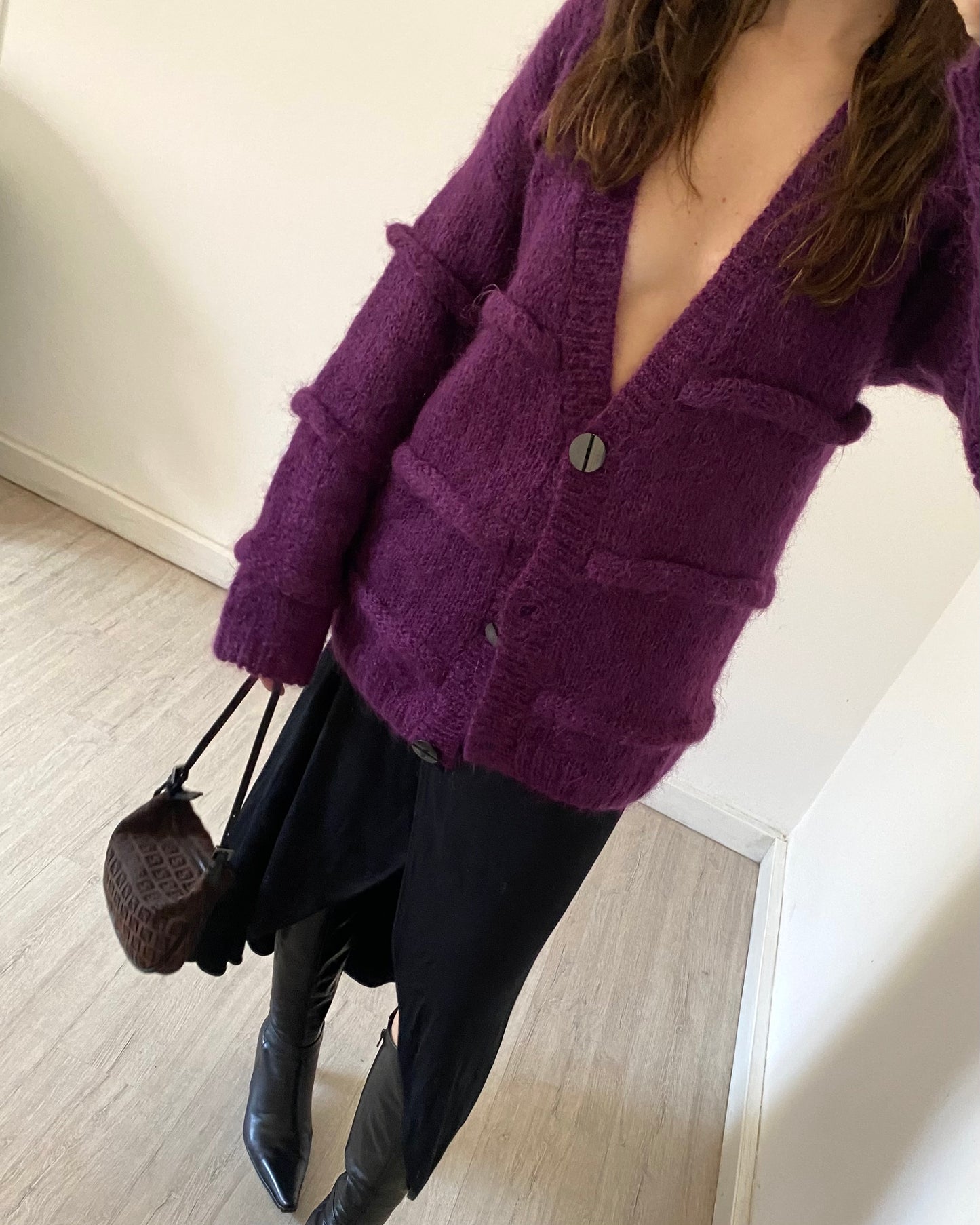 Chunky mohair wool cardigan