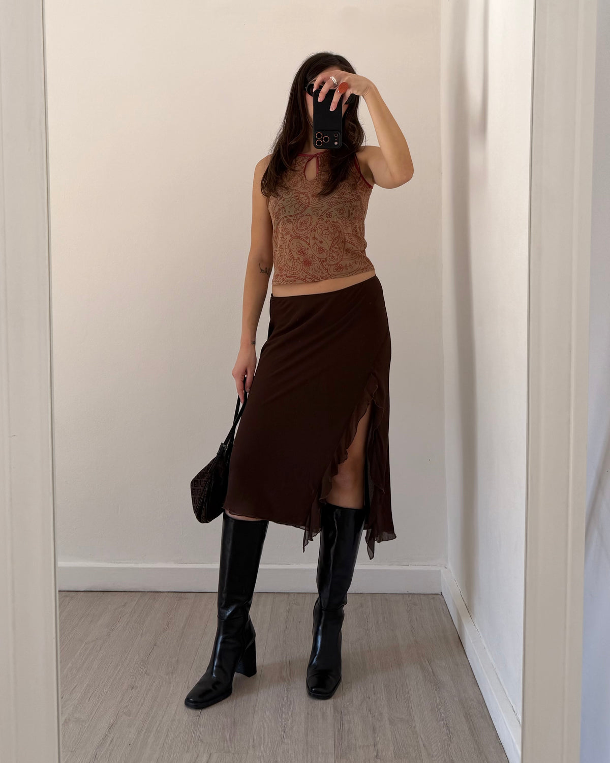 00s sheer printed top