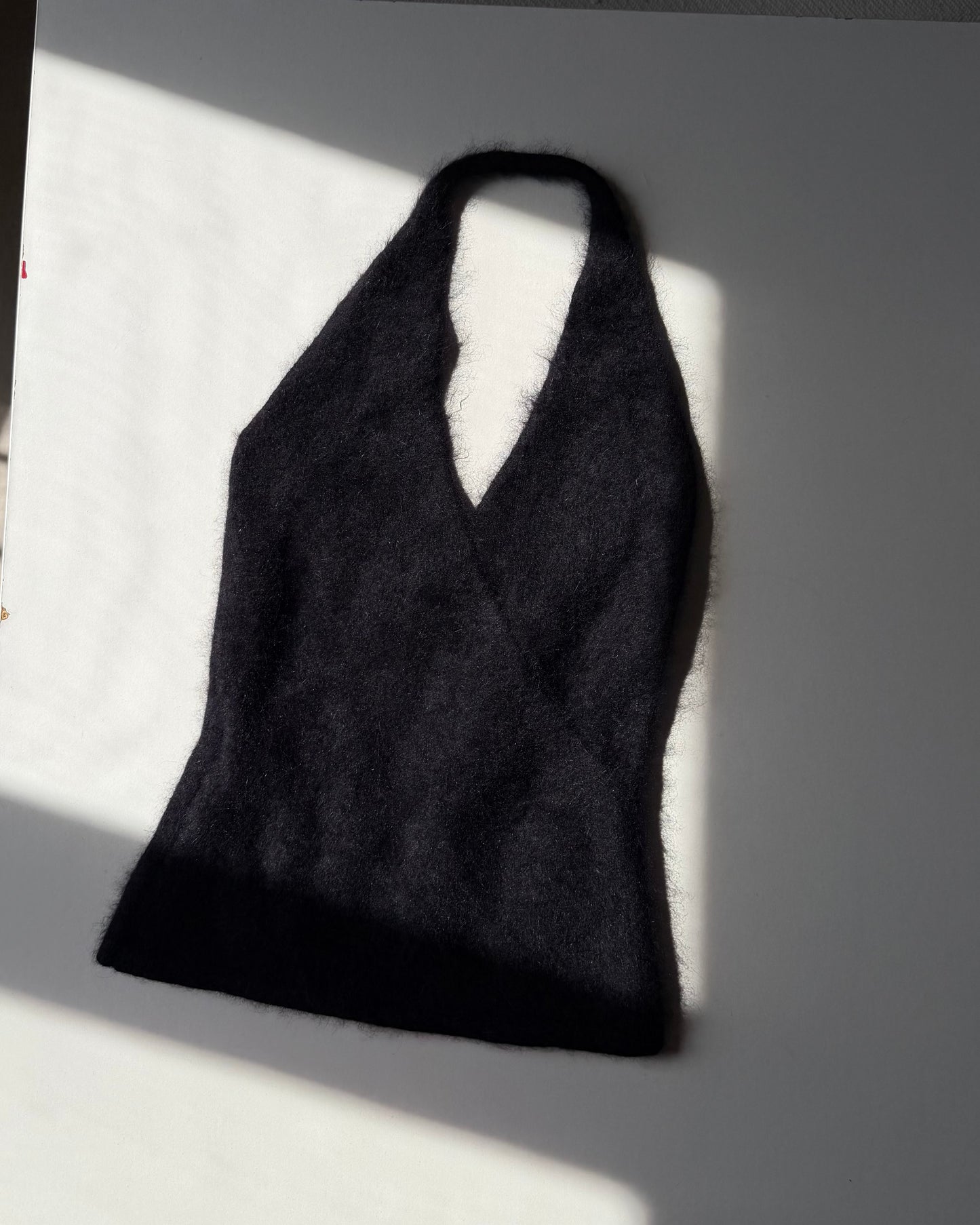 Angora halter neck top