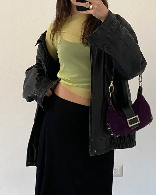 Lime green micro mesh top