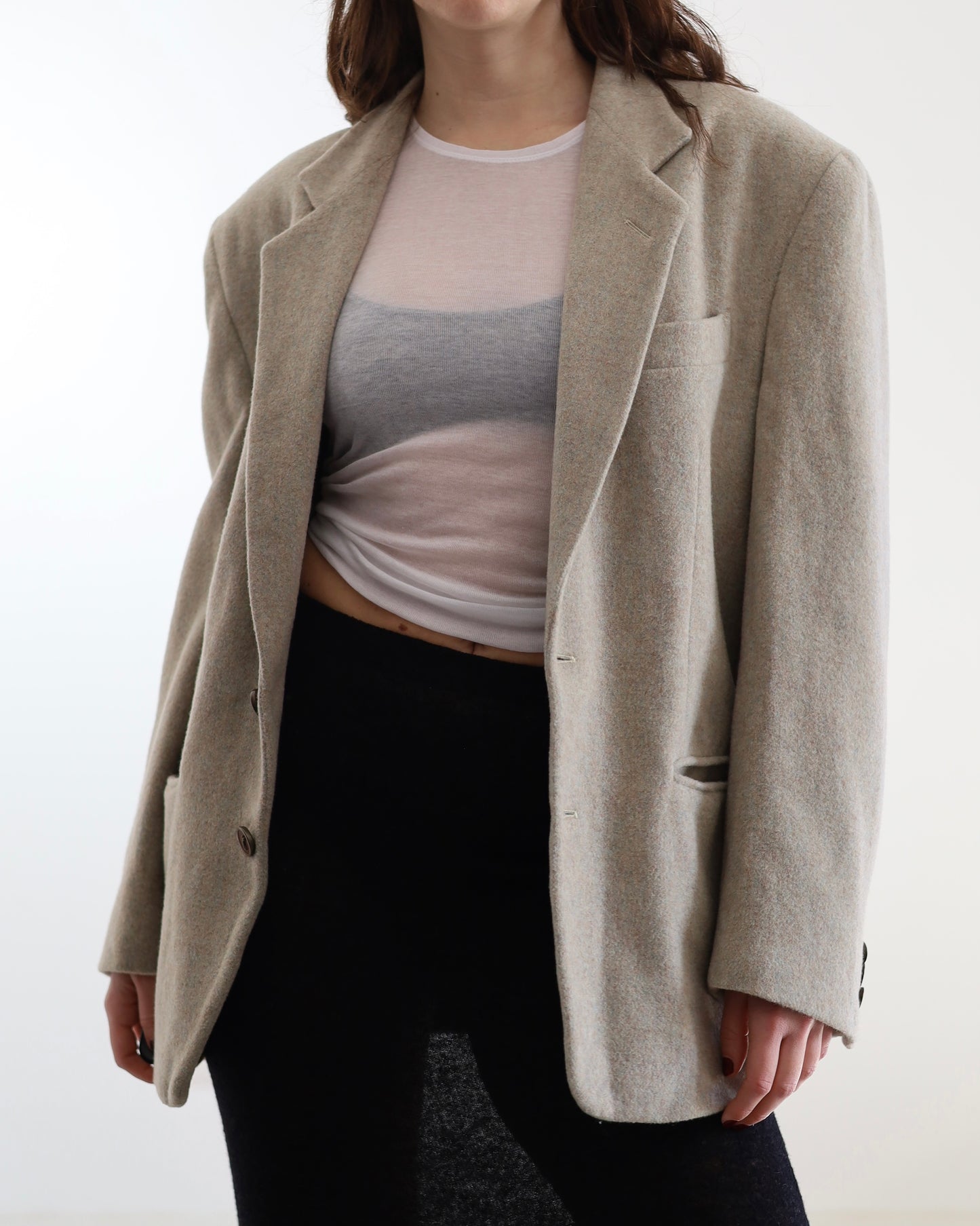 Neutral wool blazer