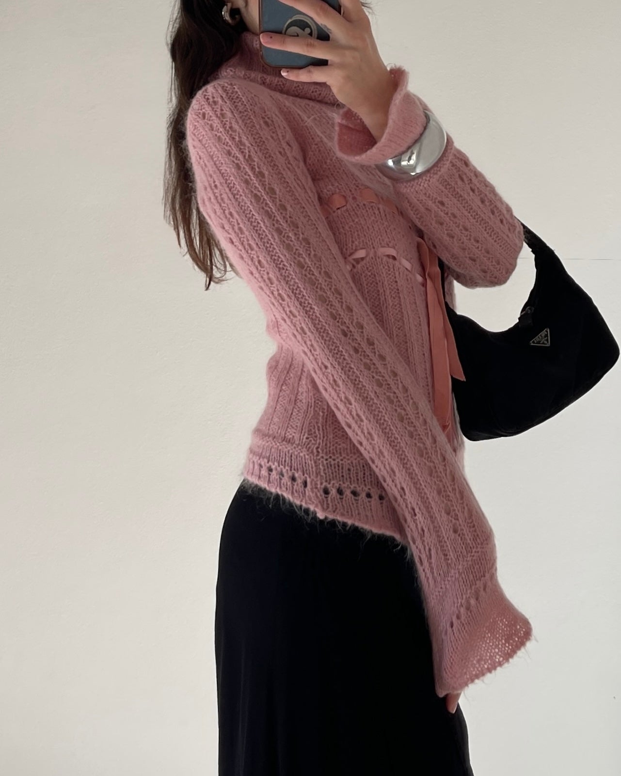 Baby pink mohair sweater