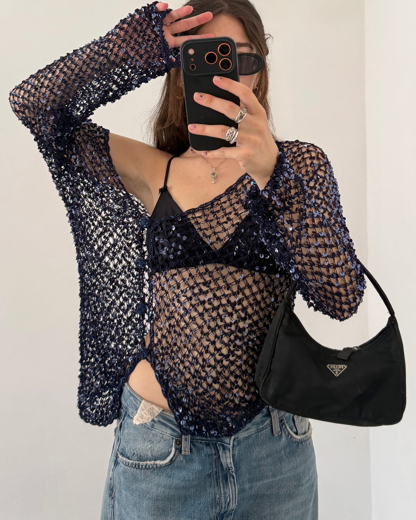 Sequins buttoned top