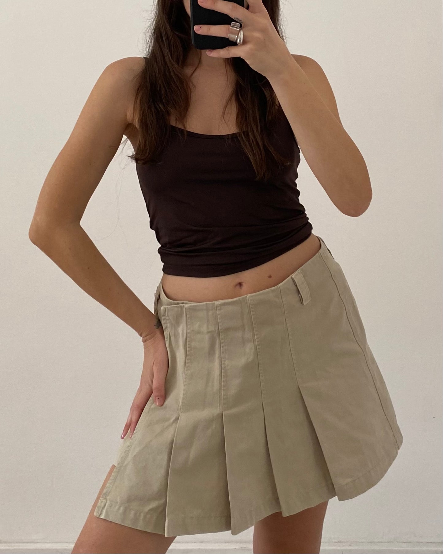 Pleated mini skirt
