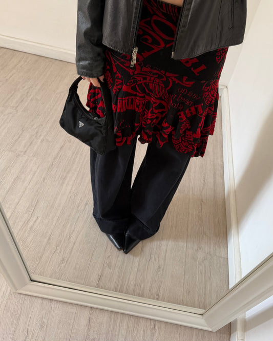 Graphic print midi skirt
