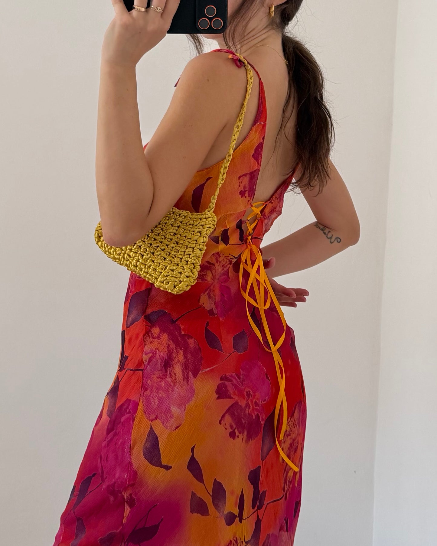 Pure silk asymetric dress