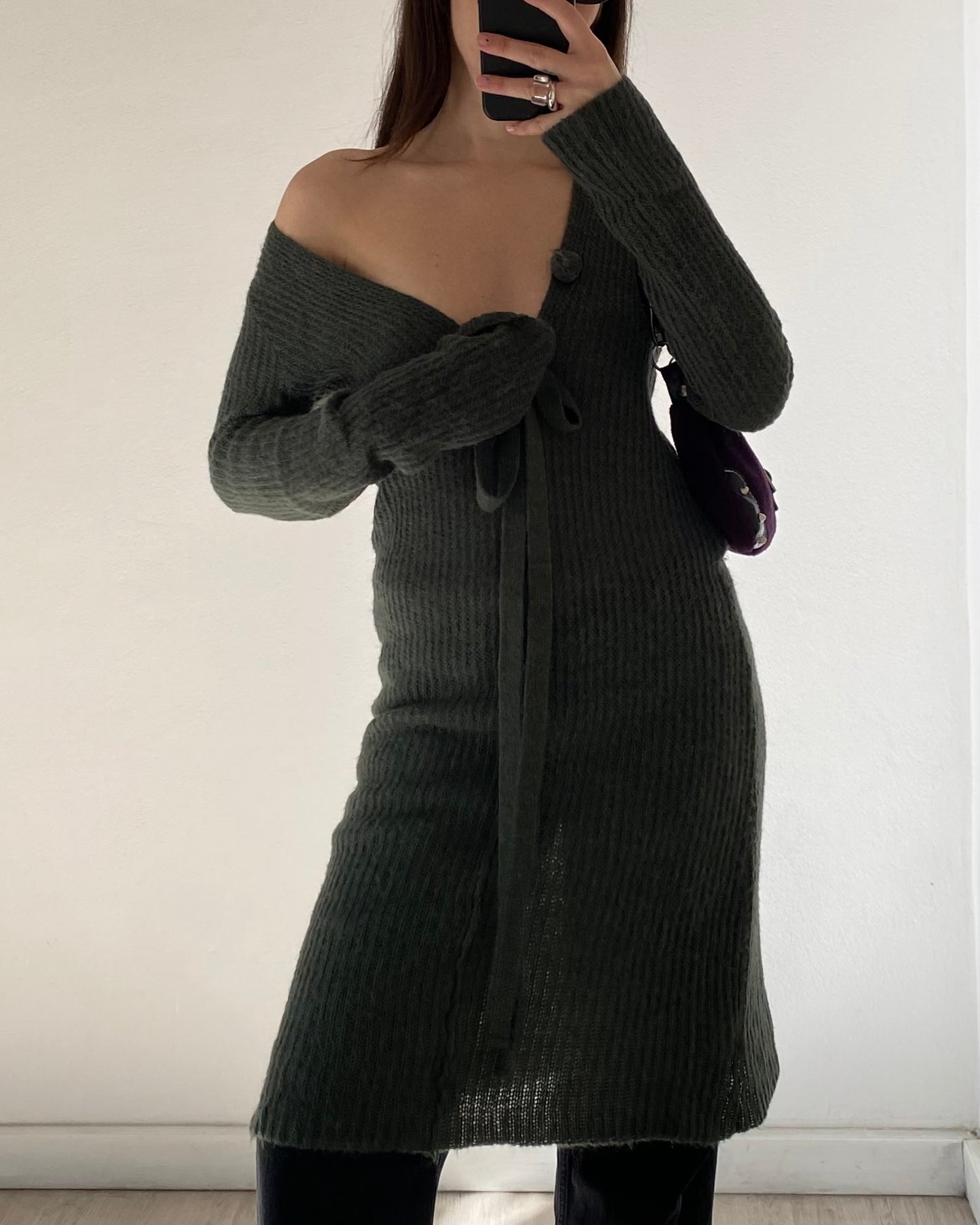 Knitted alpaca midi dress