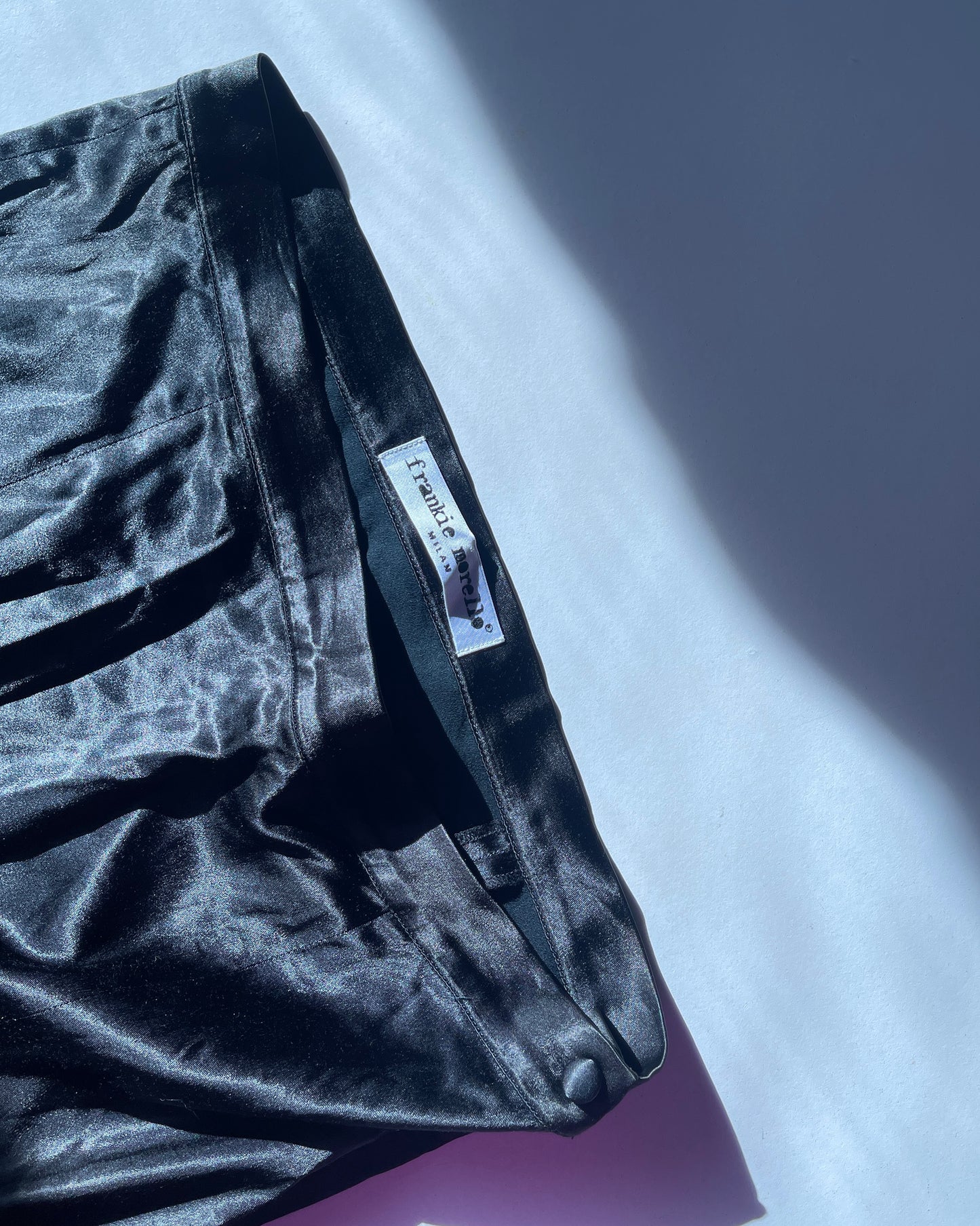 Satin mohair patchwork midi skirt