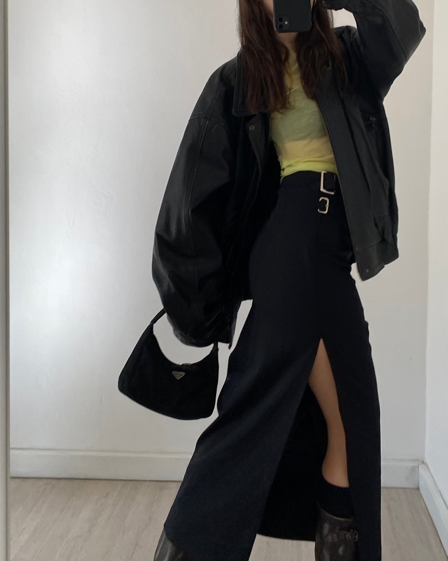 00s black maxi skirt