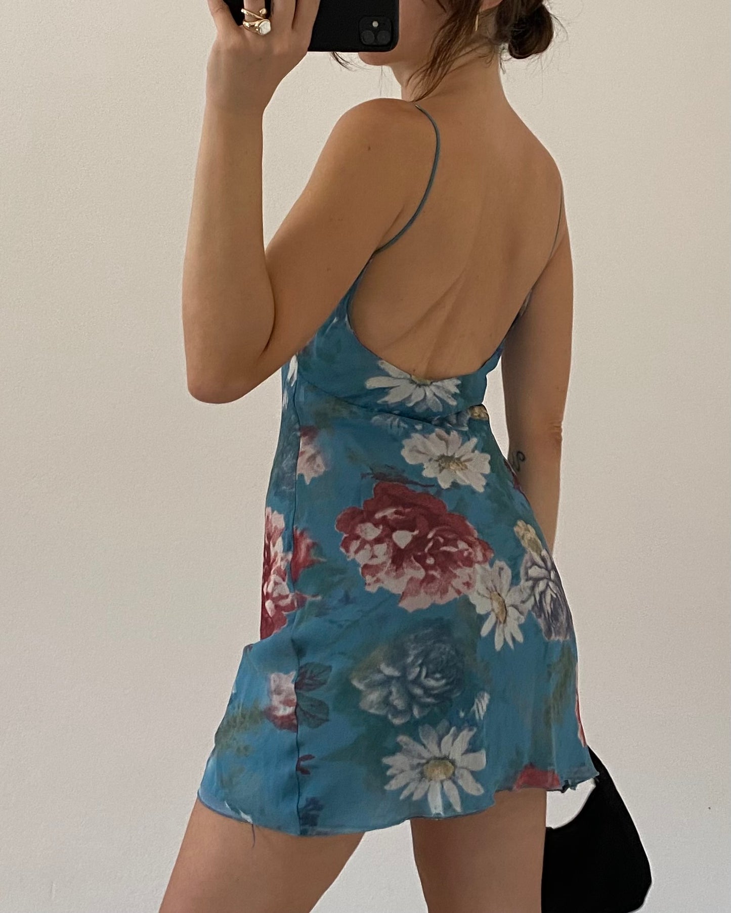 00s floral mini dress