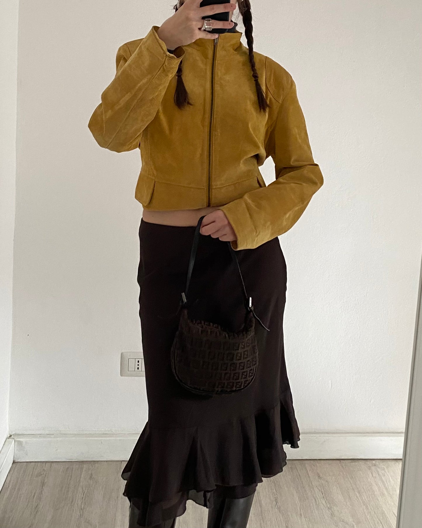 Brown midi skirt