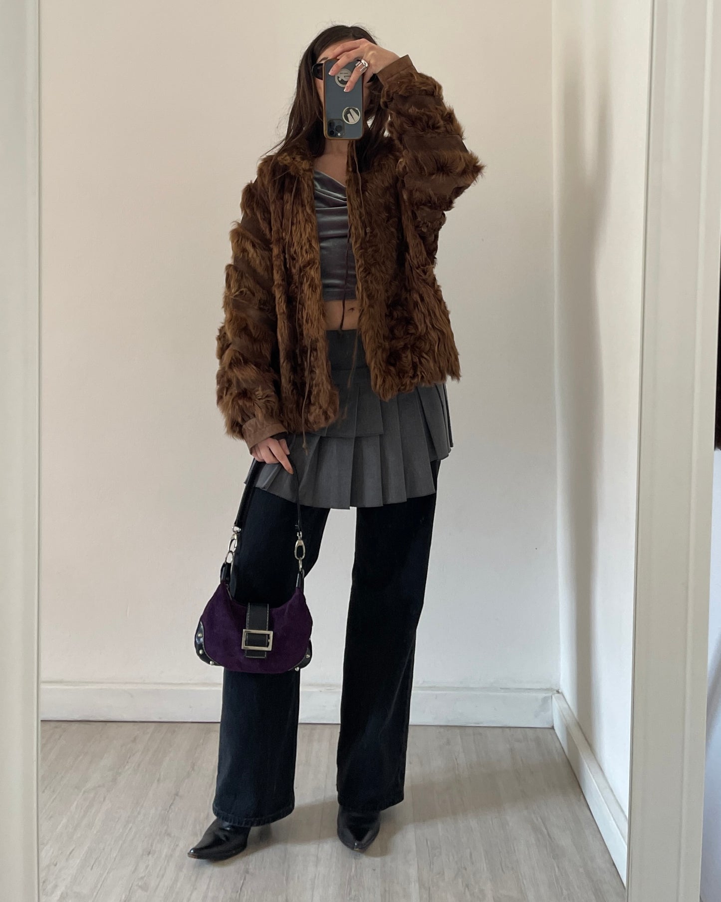 Iridescent velvet top