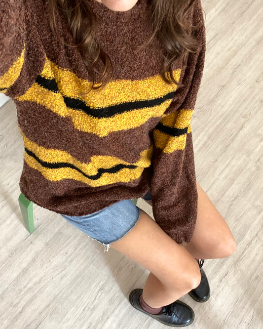 90s knitted striped jumper