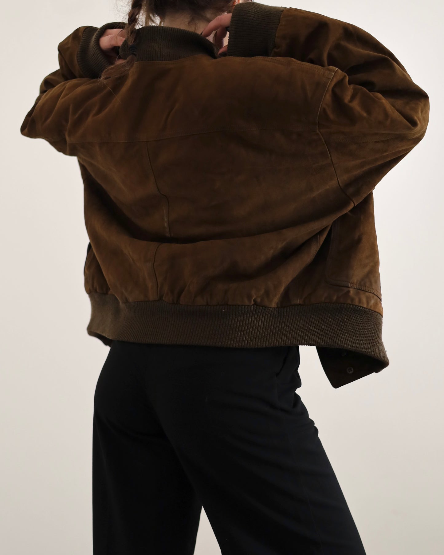 Suede bomber jacket