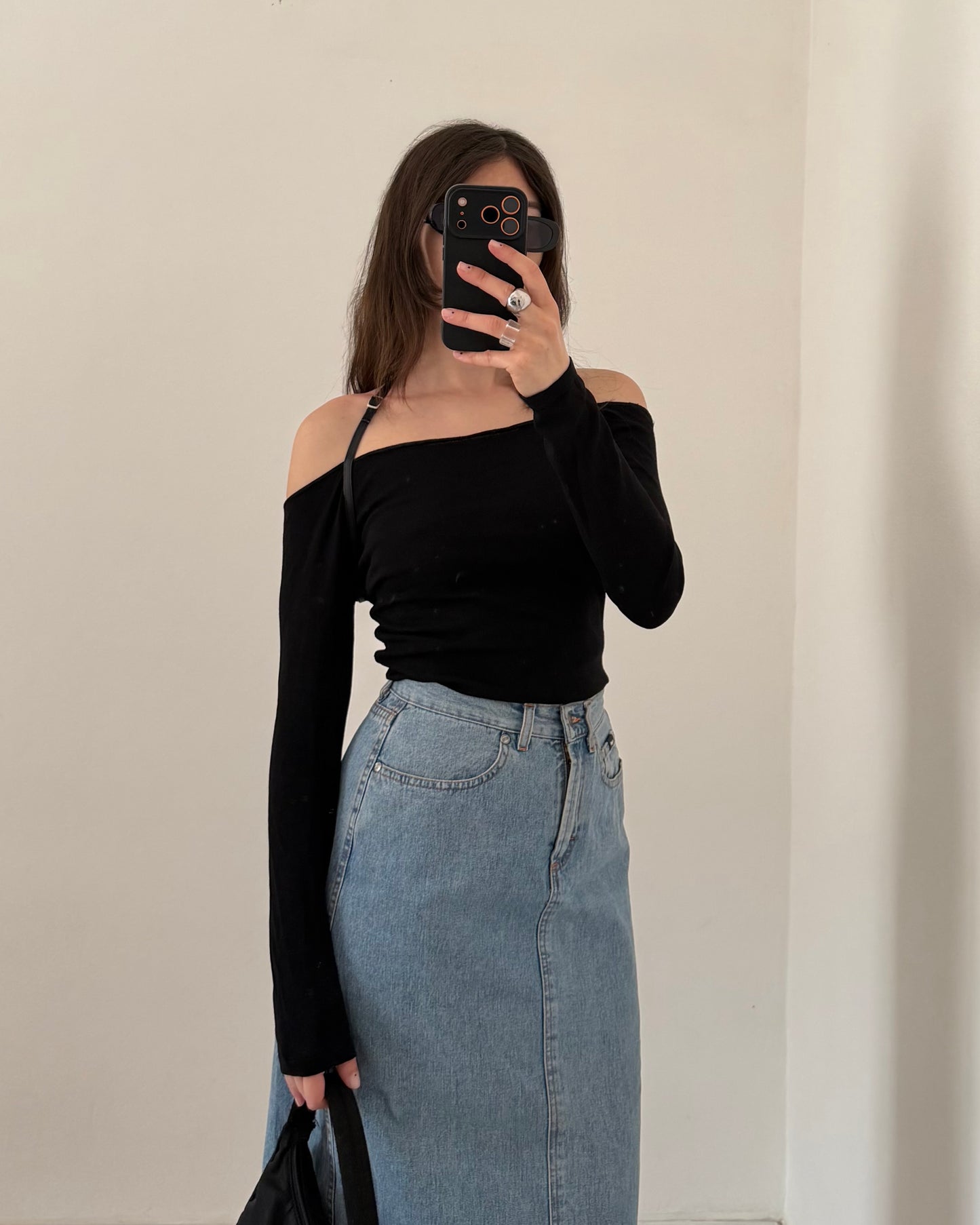 90s Gas longuette denim skirt