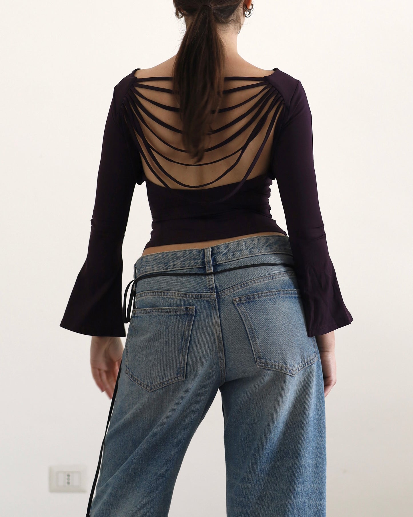 Cut-out backless top