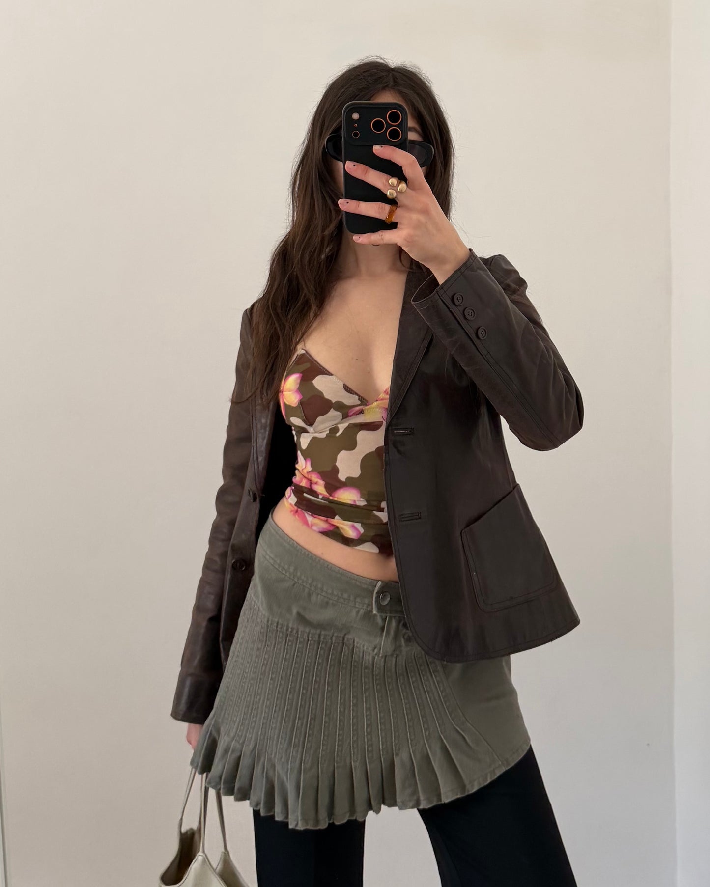 00s pleated mini skirt