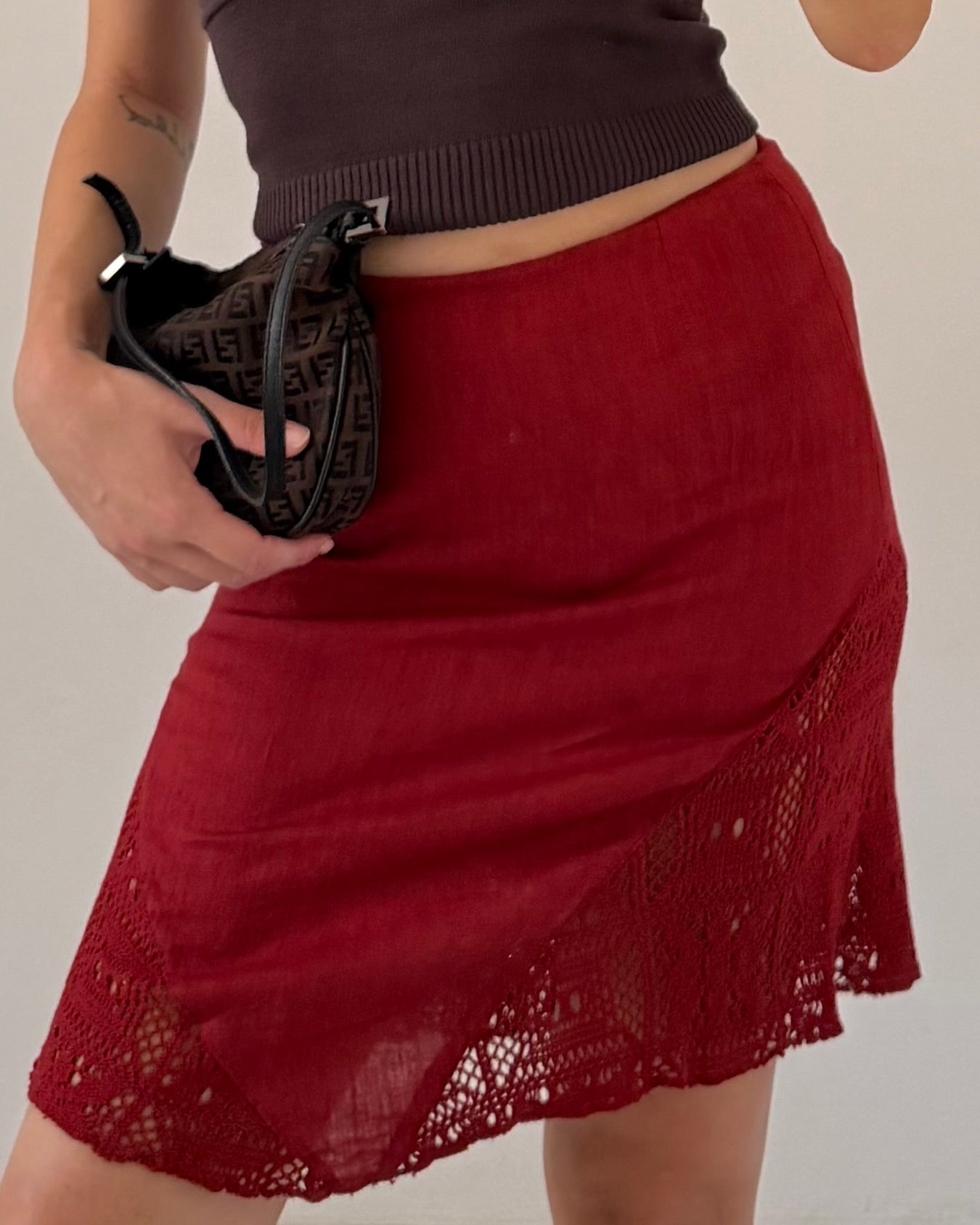 Silk linen skirt