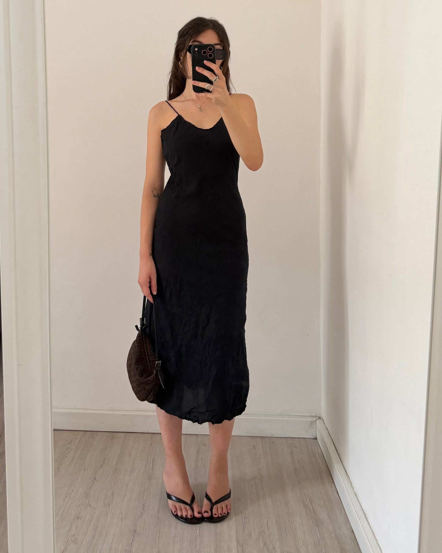 Crinkle minimalist cotton dress