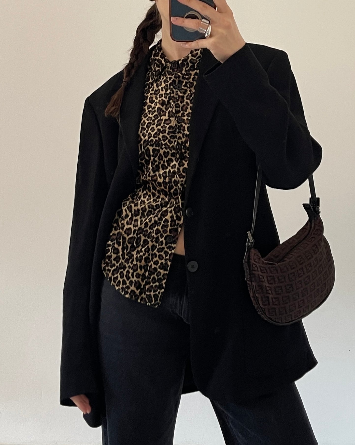 Velvet leopard print shirt