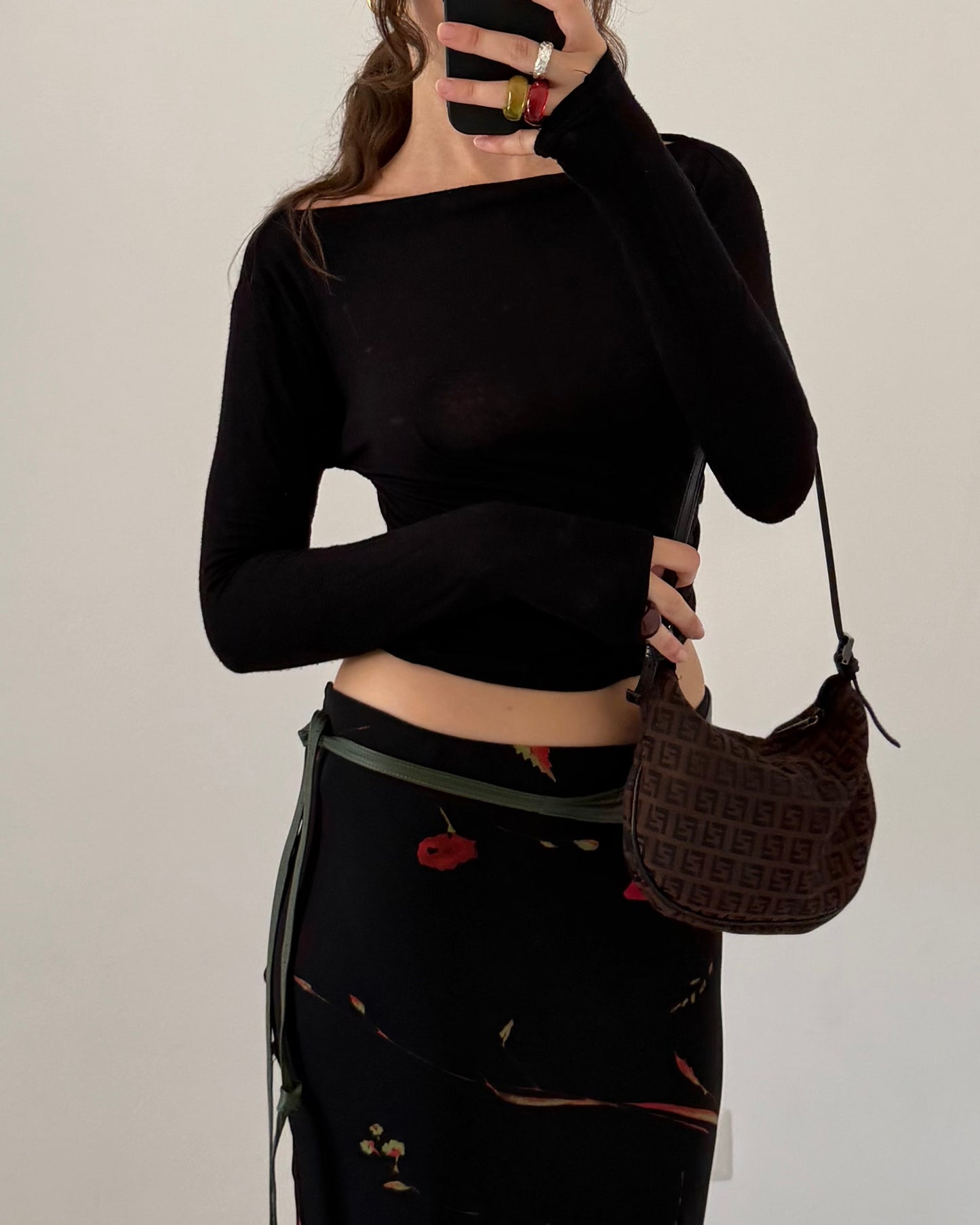 00s longuette floral skirt