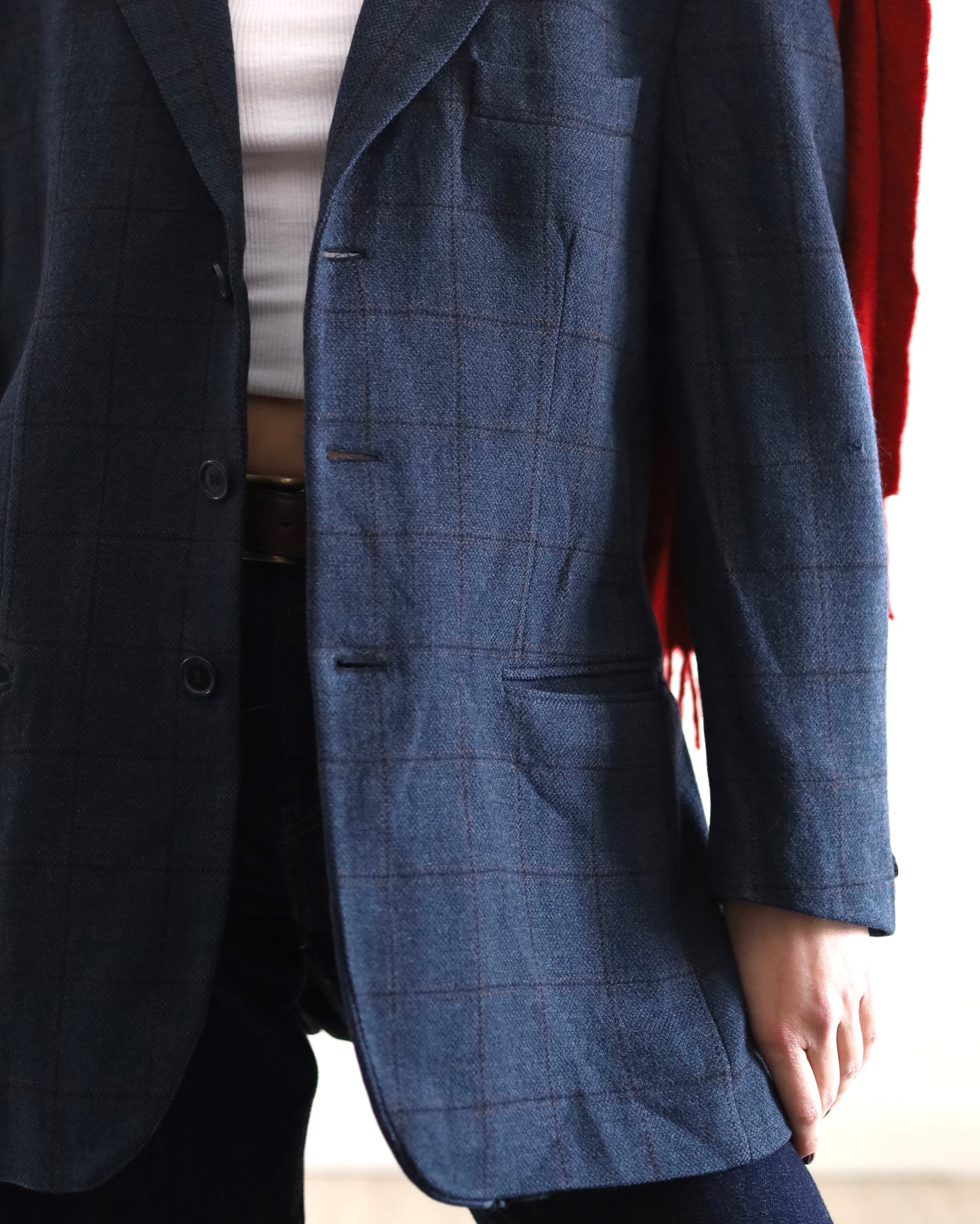 Wool check blazer